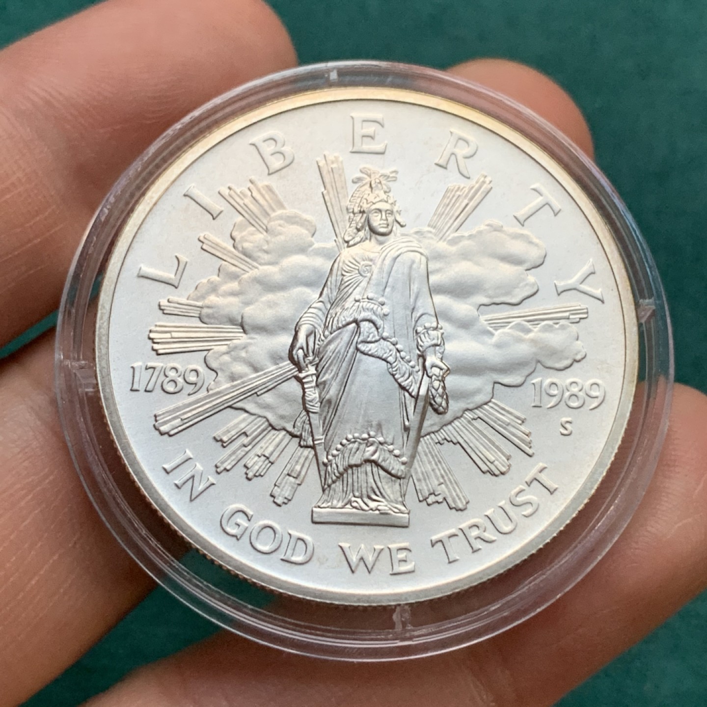 《竞宝斋》第167场-周日，周一，周四 3场 (全场包邮) 1989年 美国 精制全新 一美元 银币