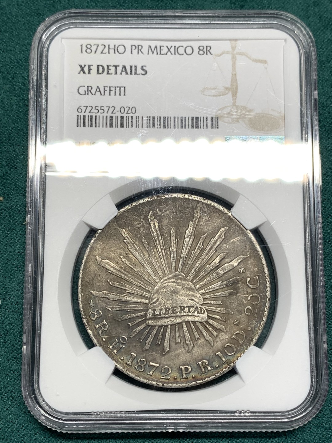 《竞宝斋》第167场-周日，周一，周四 3场 (全场包邮) NGC XF 墨西哥 1872HO PR 少见版本  8R 花边 鹰洋 大银币