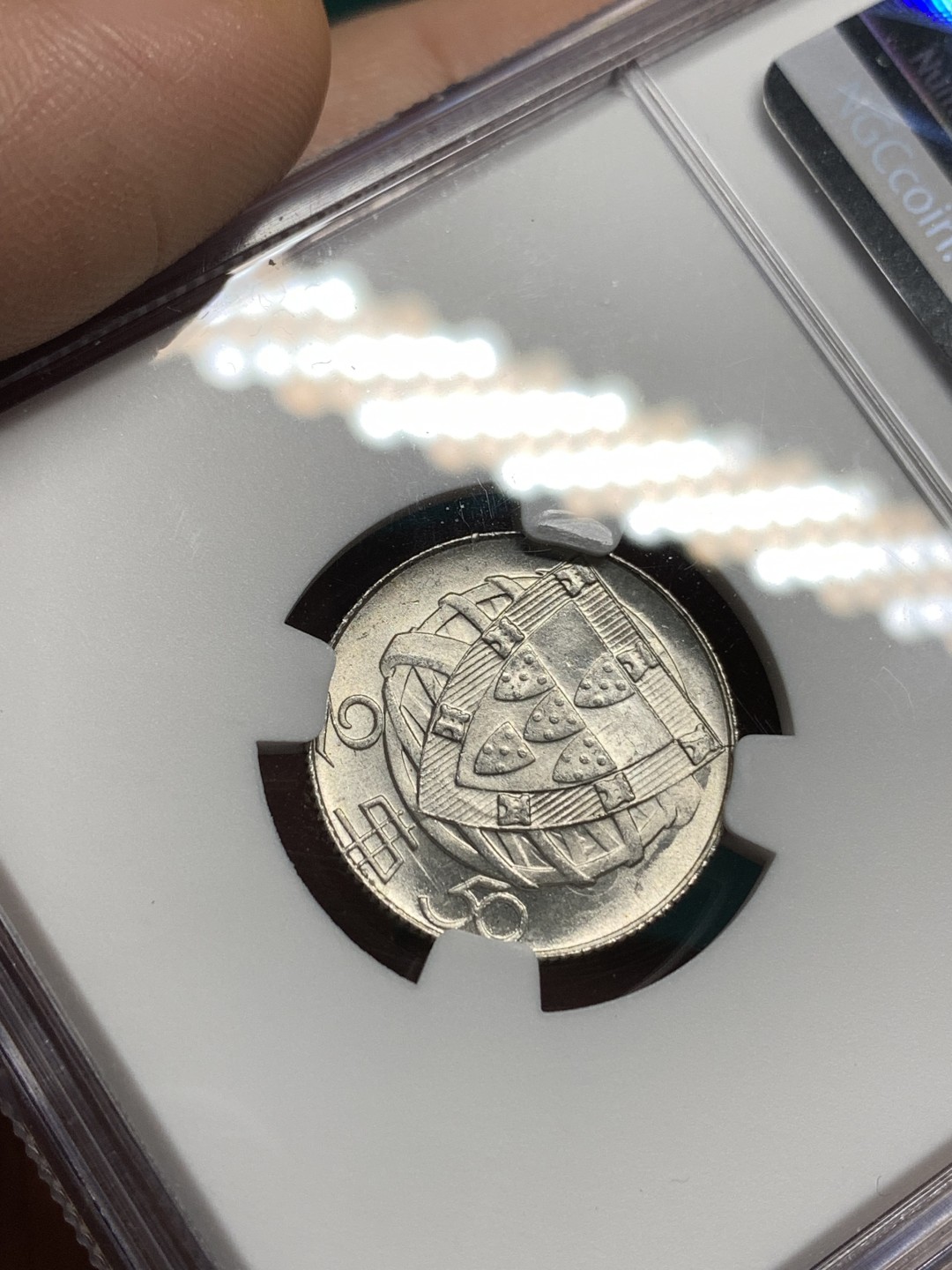 《竞宝斋》第167场-周日，周一，周四 3场 (全场包邮) NGC-MS65 葡萄牙1951年 大帆船2.5埃斯库多银币 可藏了