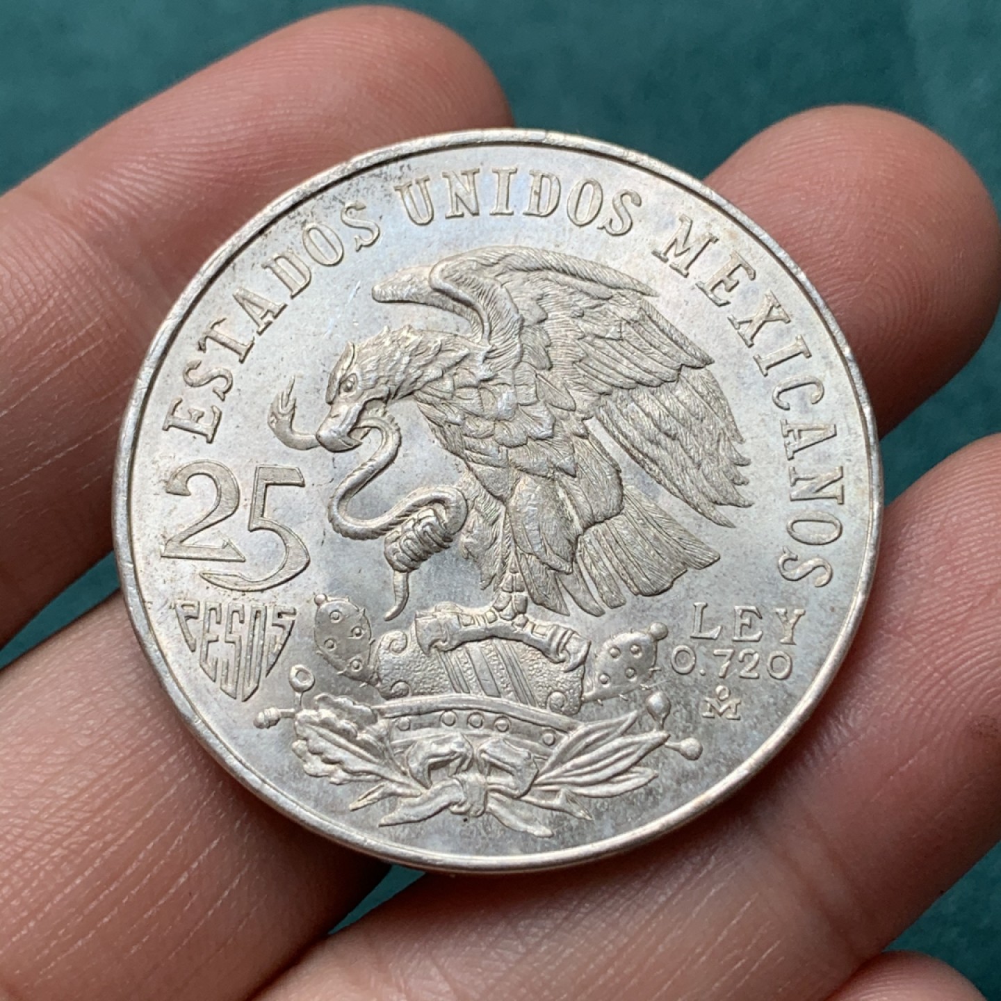 《竞宝斋》第167场-周日，周一，周四 3场 (全场包邮) 墨西哥1968年奥运会25比索大银币 22.5克72%银