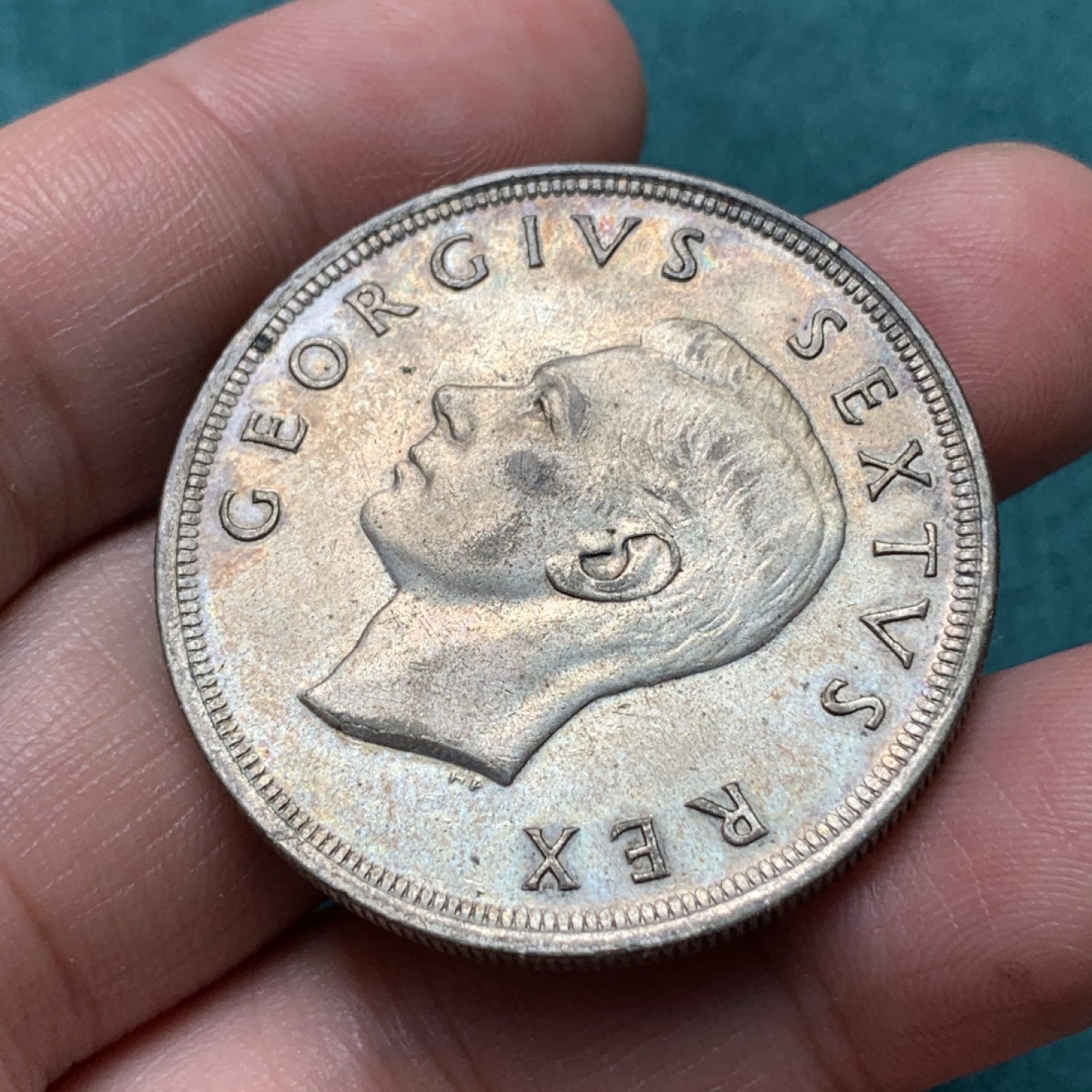 《竞宝斋》第167场-周日，周一，周四 3场 (全场包邮) 南非 1952年 发现开普敦 300周年5先令大银币