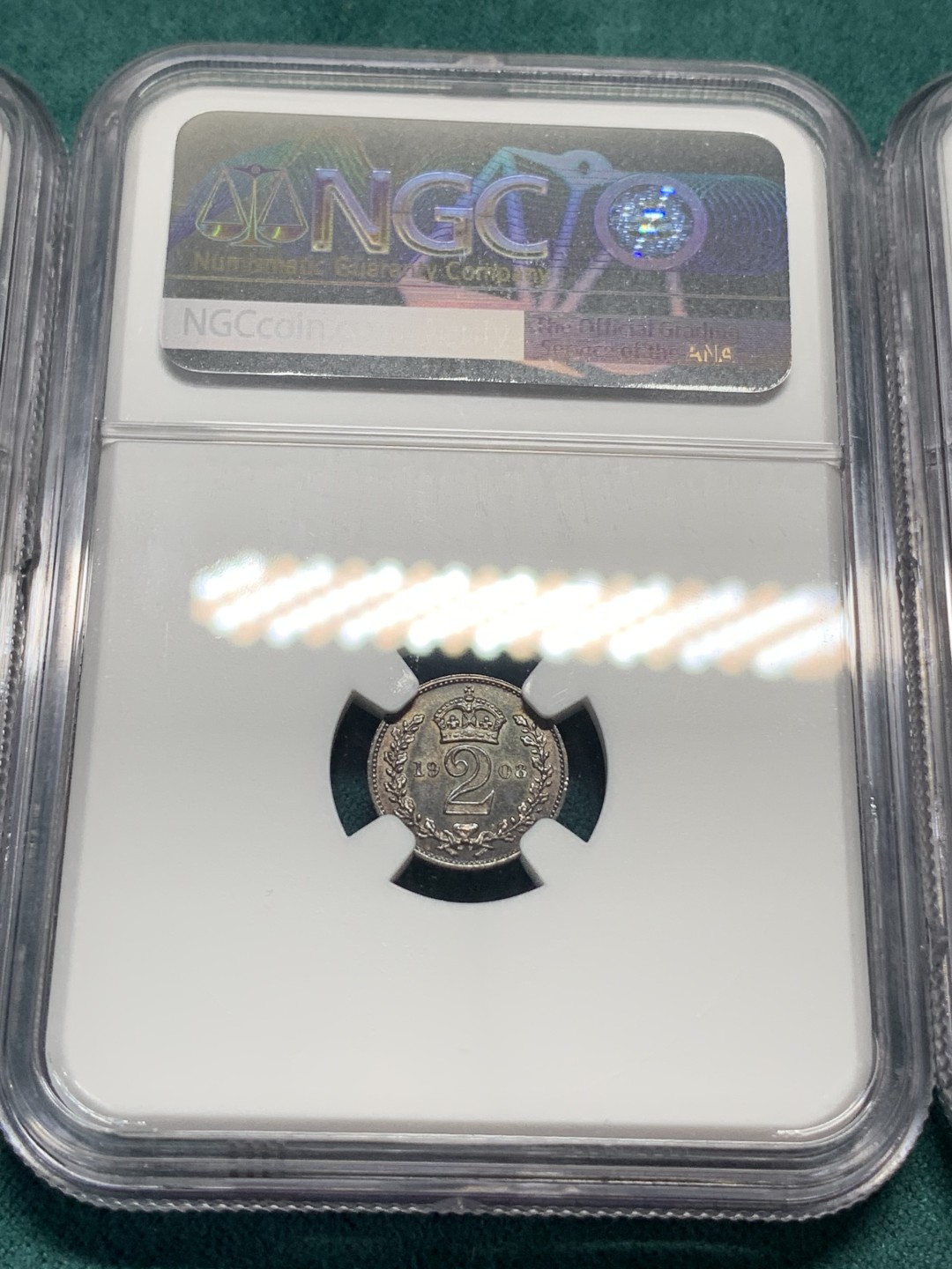 《竞宝斋》第167场-周日，周一，周四 3场 (全场包邮) 1908年 英国濯足银币NGC一套4枚，带原盒。1P MS65，2P MS64，3P MS63，4P MS62