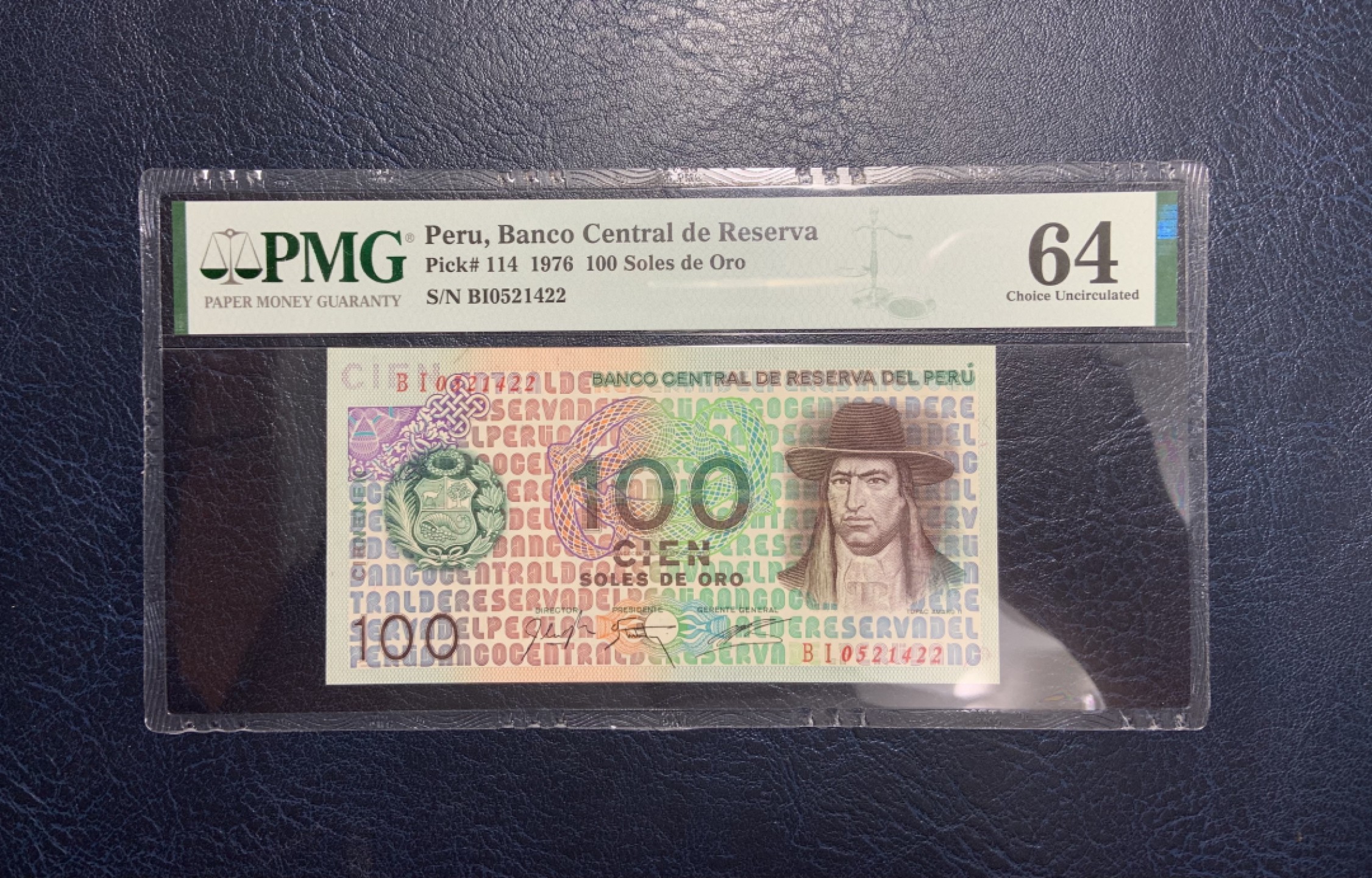 收藏联盟Quantum Auction 第261期拍卖  秘鲁1976年100索尔 PMG64 稀少 天空之城 世界文化遗产 马丘比丘遗址