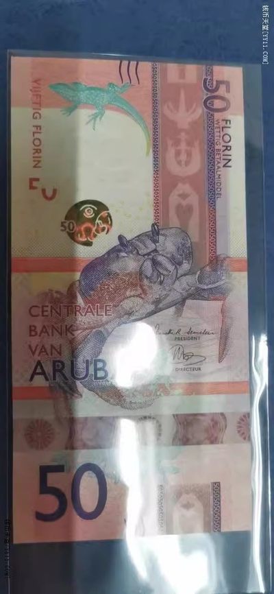阿鲁巴50弗罗林 2019年 A冠 首冠 美洲纸币 实物图 全新UNC - 阿鲁巴50弗罗林 2019年 A冠 首冠 美洲纸币 实物图 全新UNC