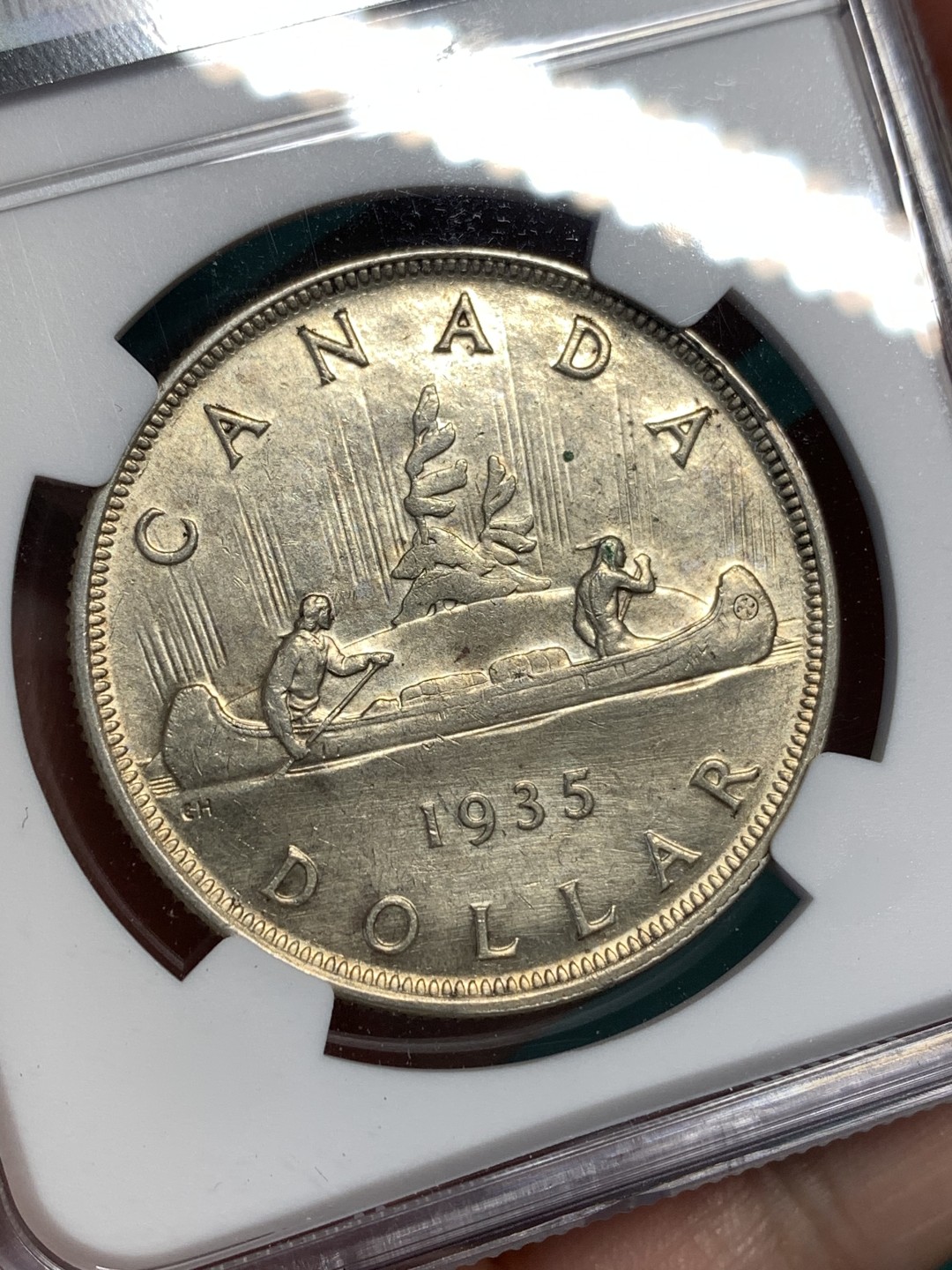 《竞宝斋》第167场-周日，周一，周四 3场 (全场包邮) NGC UNC 加拿大 1935年 乔五 划船 大银币