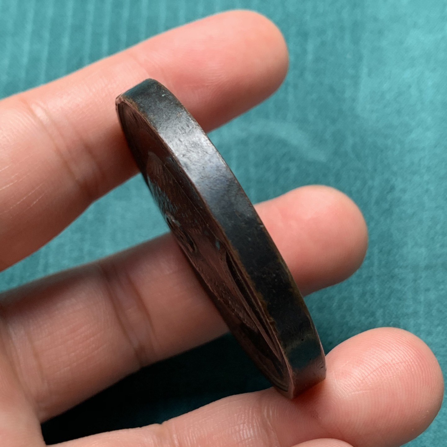 《竞宝斋》第167场-周日，周一，周四 3场 (全场包邮) 1844年 意大利 里窝那 公民纪念铜章 77.1克 49.3mm