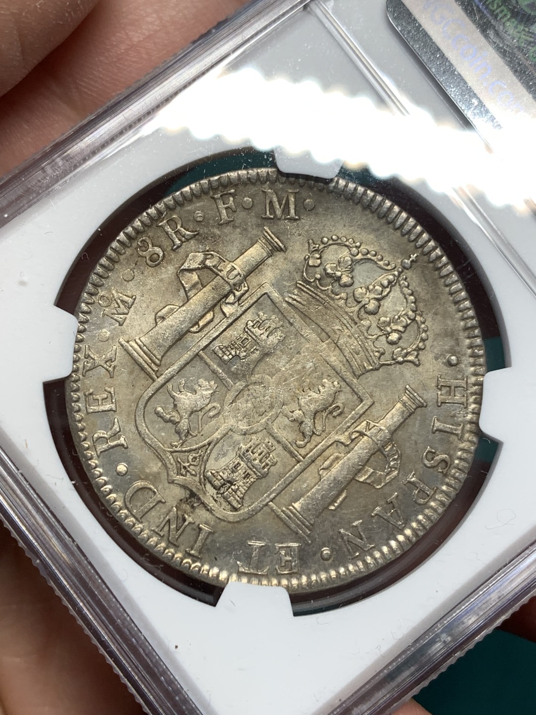 《竞宝斋》第167场-周日，周一，周四 3场 (全场包邮) NGC UNC  墨西哥 1798年 早期卡四 双柱 大银币 正反深打背面底板极好 感觉可以再试试