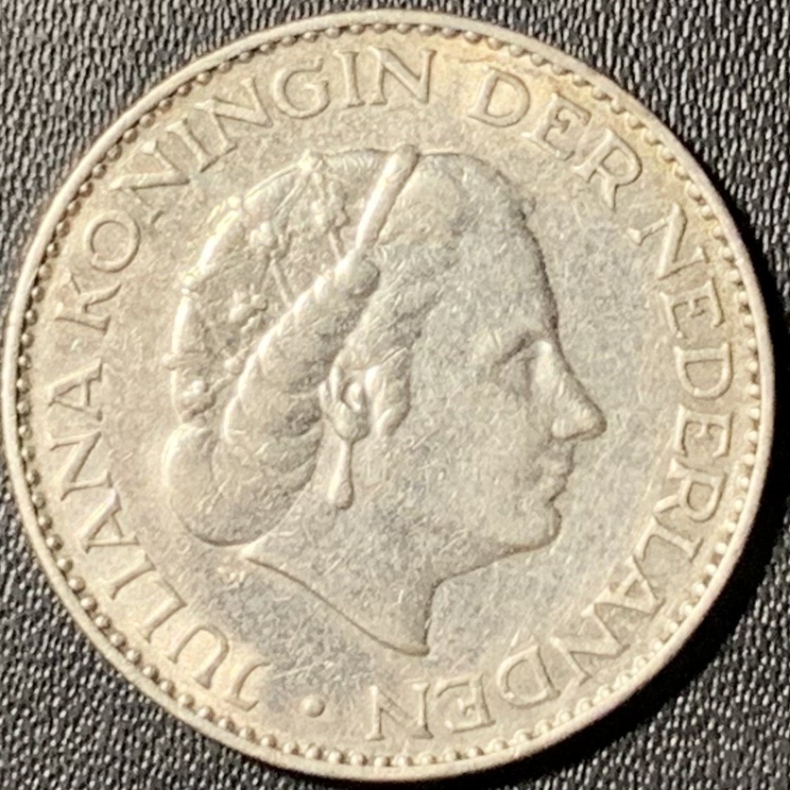 紫瑗钱币——第315期拍卖 荷兰 1958年 朱丽安娜女王 1盾 6.5克 0.72银