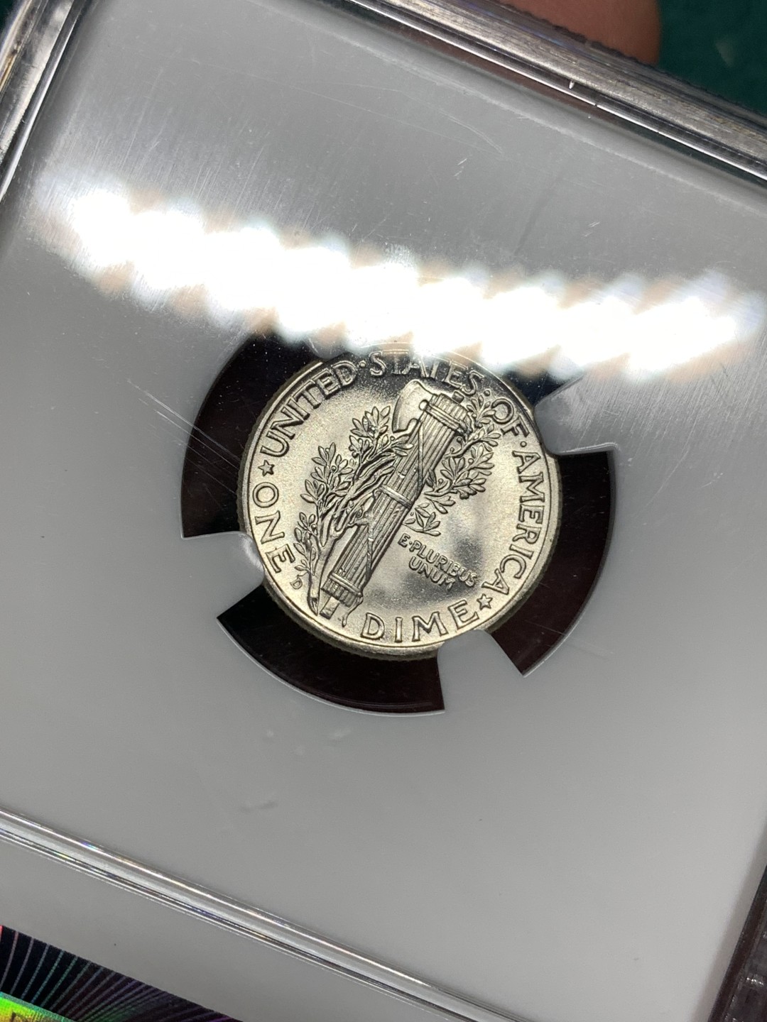 《竞宝斋》第167场-周日，周一，周四 3场 (全场包邮) NGC-MS66FB 1939年 美国 小飞侠 10美分 经典设计 高分 带FB尾缀少见