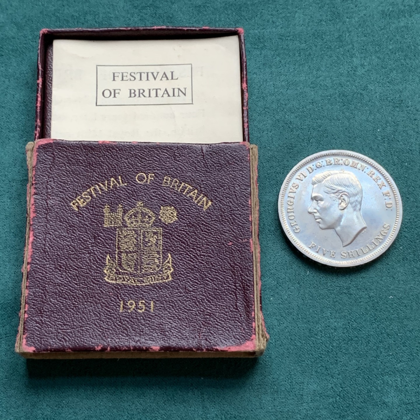 《竞宝斋》第167场-周日，周一，周四 3场 (全场包邮) 英国 1951年 乔治六世 最后的马剑 克朗镍马剑 带红盒