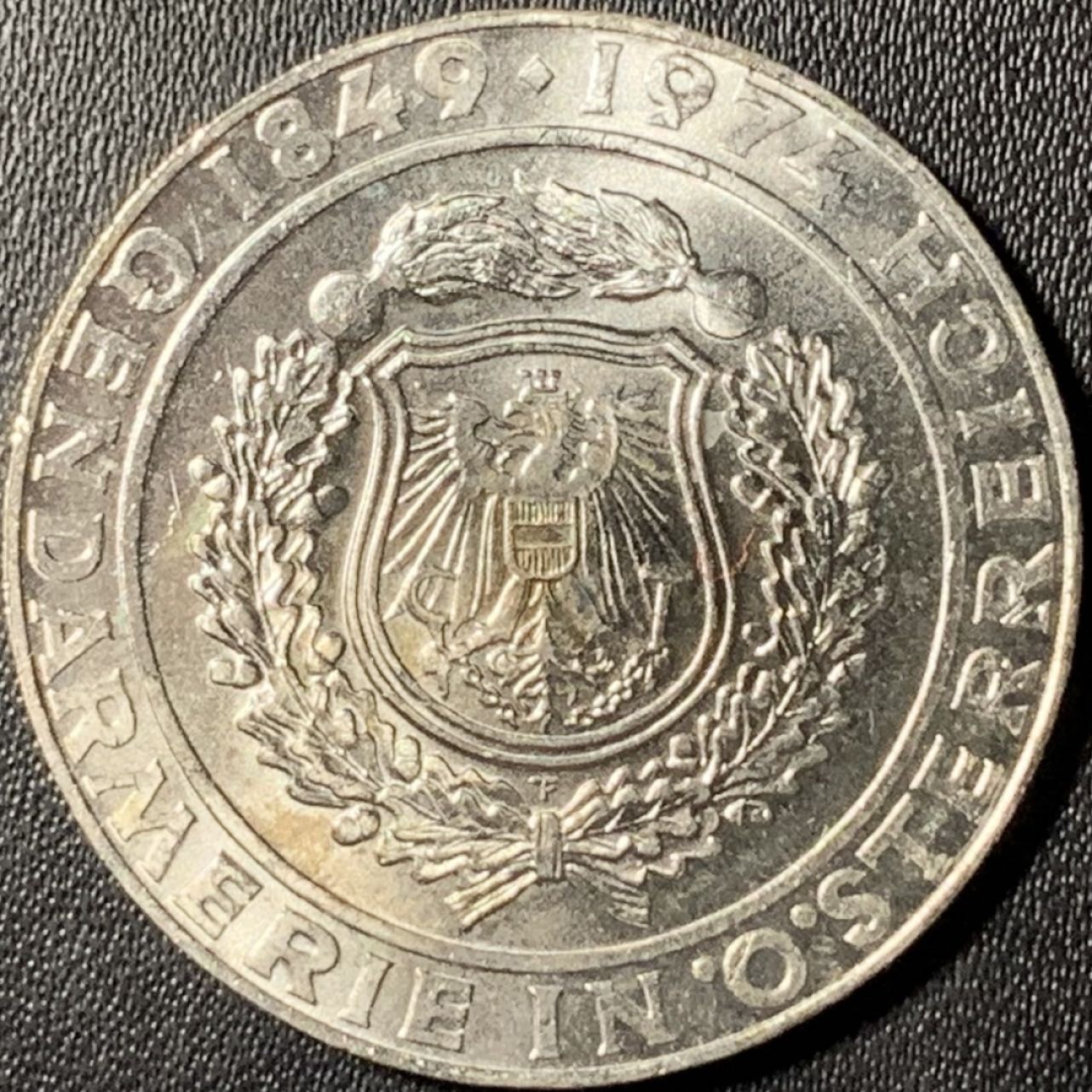 紫瑗钱币——第315期拍卖 奥地利 1974年 奥地利武装部队125周年 50先令 20克 0.64银 UNC