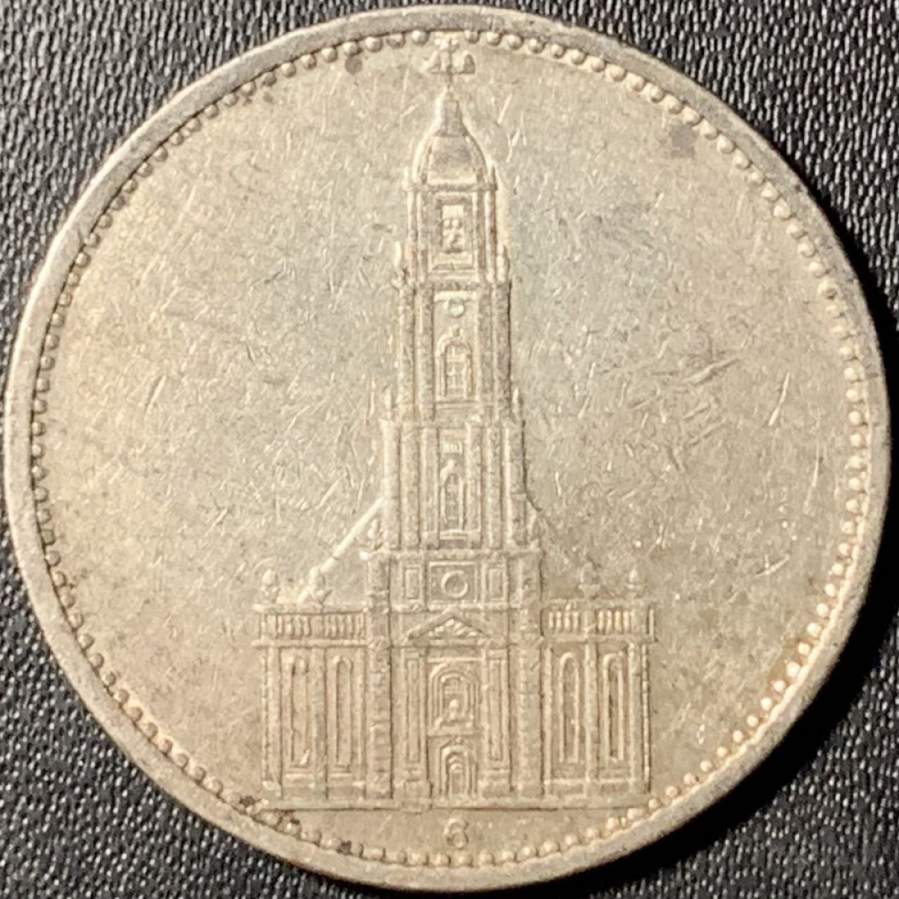 紫瑗钱币——第315期拍卖 德国 1934年 G版 波茨坦教堂 5马克 13.9克 0.9银