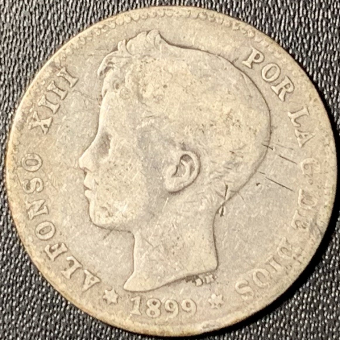 紫瑗钱币——第294期拍卖 西班牙 1899年 阿方索十三世 小孩头 1比索 5克 0.835银