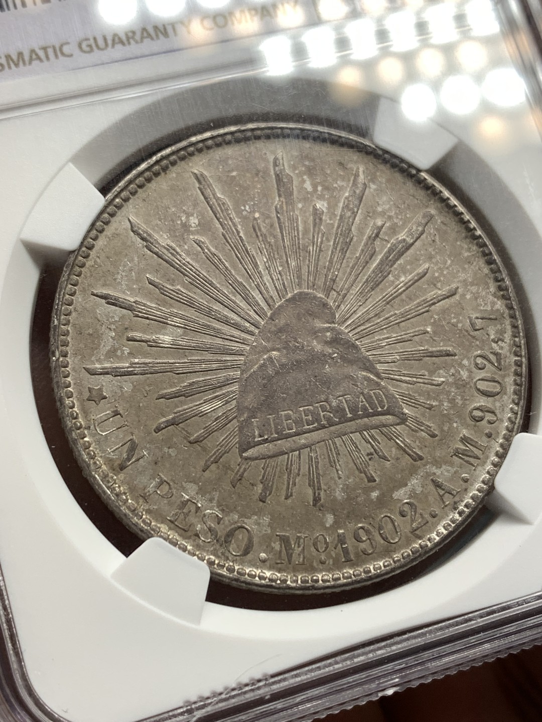 《竞宝斋》第167场-周日，周一，周四 3场 (全场包邮) NGC-MS62 墨西哥 1902MO AM 1比索 直边鹰洋 大银币 深彩包浆 难得