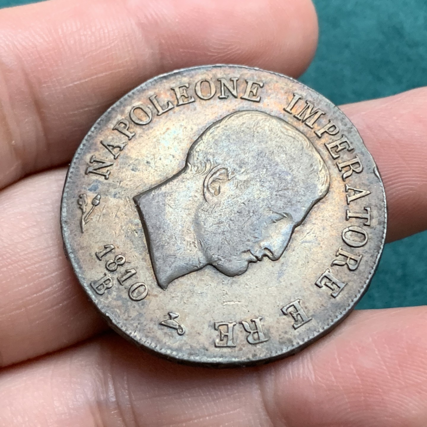 《竞宝斋》第167场-周日，周一，周四 3场 (全场包邮) 法占意大利 1810年 拿破仑5里拉 大银币 少见品种 原味包浆 底板好