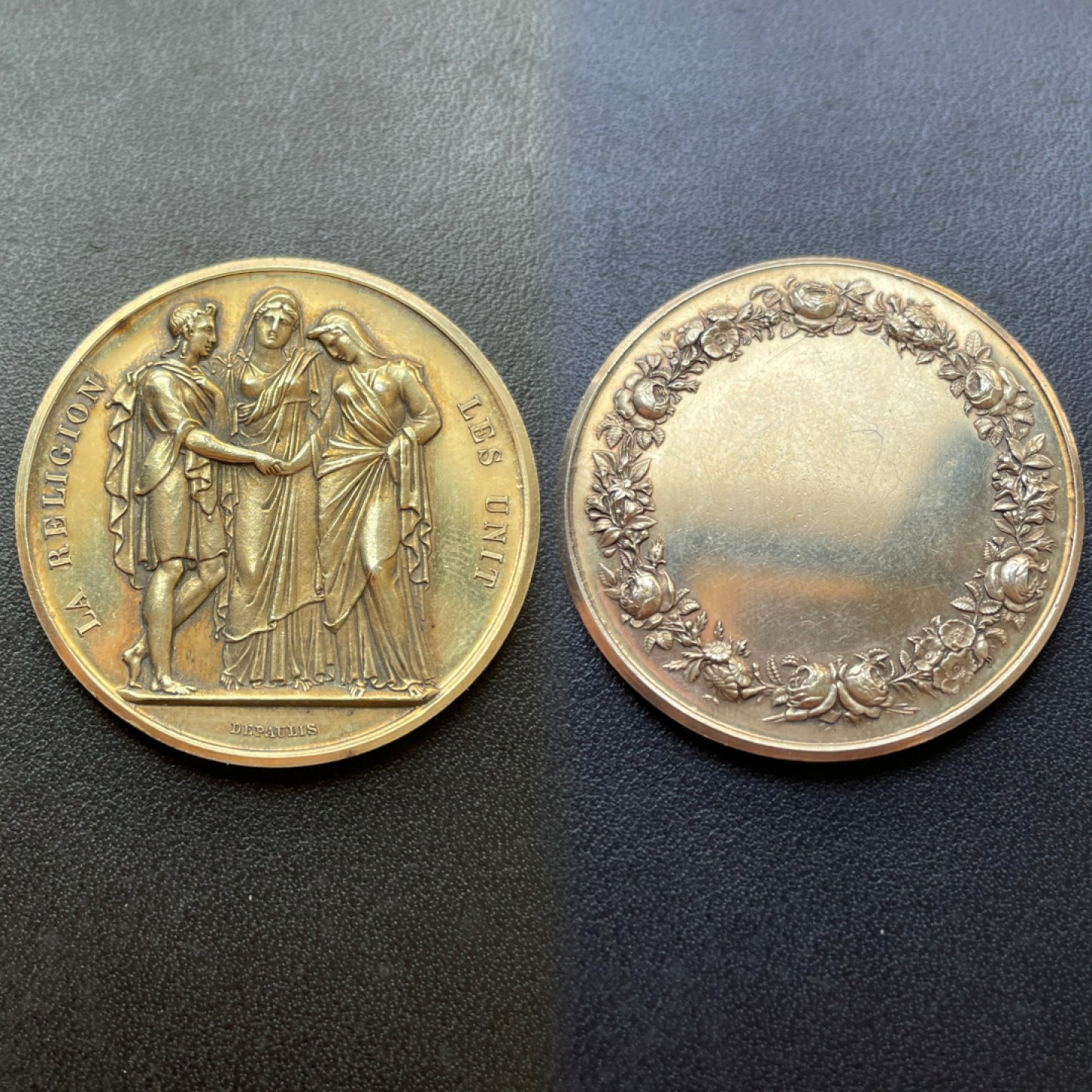 欧洲章牌-拍卖第23场 法国婚礼镀金银章