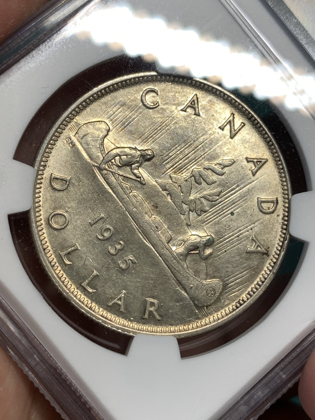 《竞宝斋》第167场-周日，周一，周四 3场 (全场包邮) NGC UNC 加拿大 1935年 乔五 划船 大银币