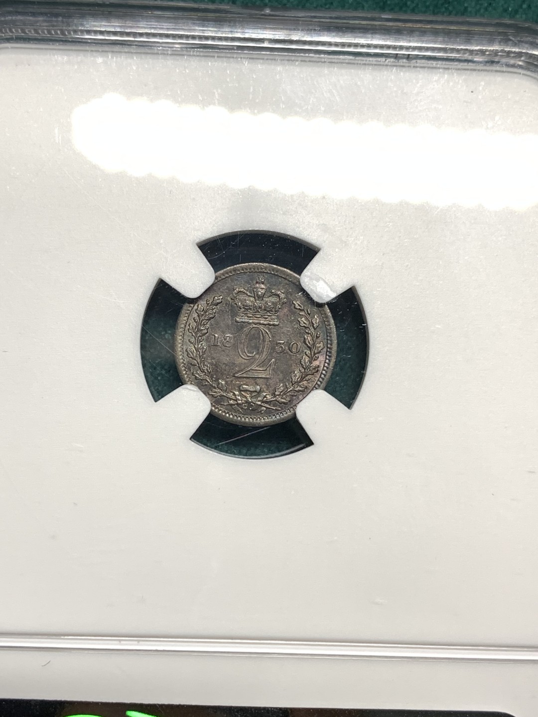 《竞宝斋》第167场-周日，周一，周四 3场 (全场包邮) NGC AU58-MS61 英国 1830年 乔治四世 濯足节银币 通体欧洲五彩包浆 低评状态 乔四在位仅9年 发行量比后面的濯足币少很多 全套有分不容易 参考2018年外拍一套状态稍逊的裸币成交432美元