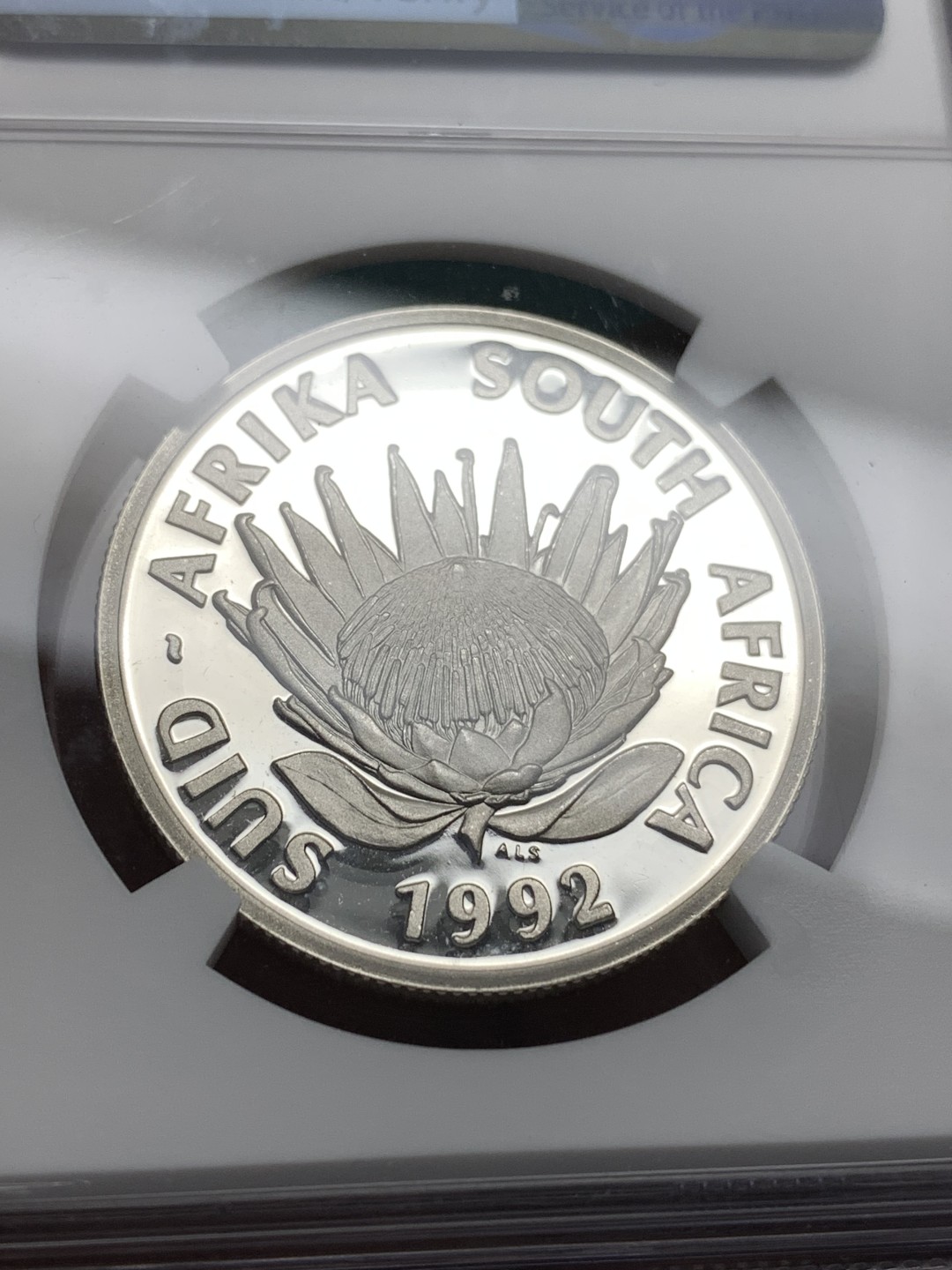 《竞宝斋》第167场-周日，周一，周四 3场 (全场包邮) NGC-PF69UC 南非 1992年铸币百年纪念精制银币（币中币，亚军分 ）