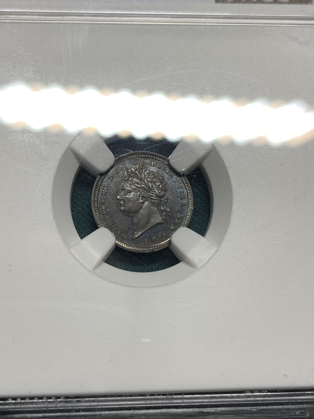 《竞宝斋》第167场-周日，周一，周四 3场 (全场包邮) NGC AU58-MS61 英国 1830年 乔治四世 濯足节银币 通体欧洲五彩包浆 低评状态 乔四在位仅9年 发行量比后面的濯足币少很多 全套有分不容易 参考2018年外拍一套状态稍逊的裸币成交432美元