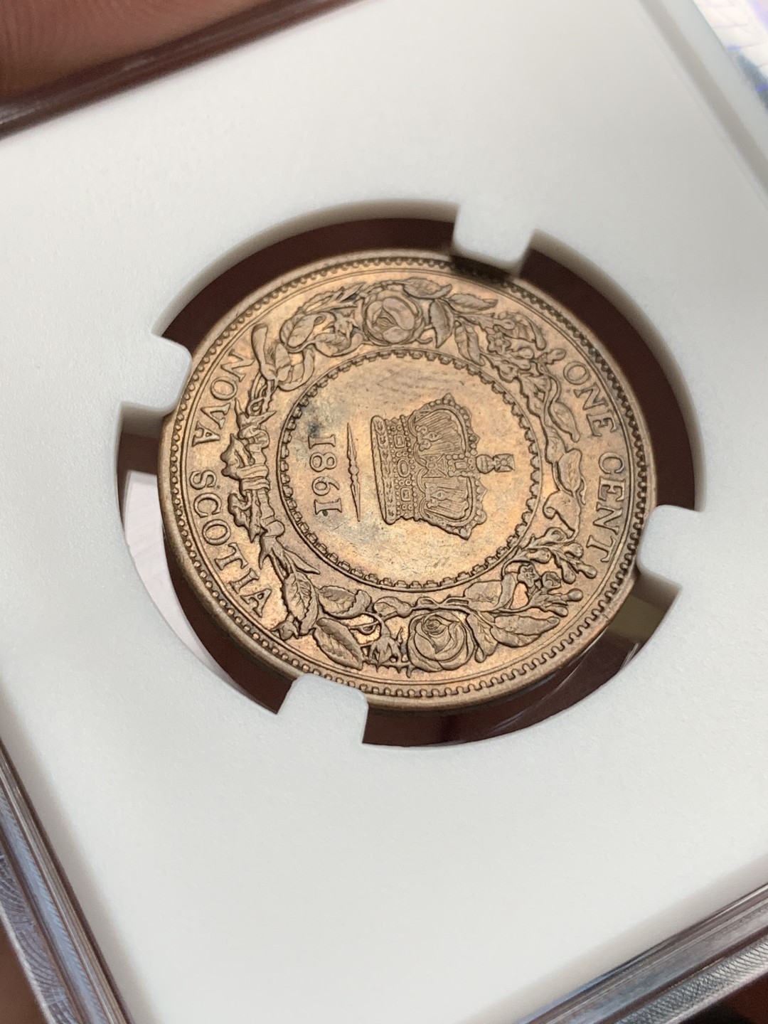 《竞宝斋》第167场-周日，周一，周四 3场 (全场包邮) 加拿大 1861年 维多利亚 新斯科舍 1分铜币 少见品种