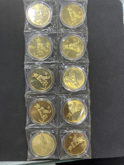 飞翔风筝中国钱币纪念章 - 上海造币厂铸造狗年纪念章原封10连