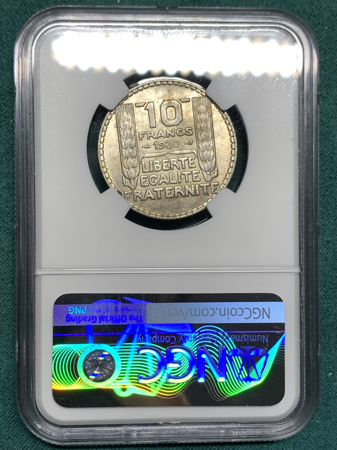 《竞宝斋》第167场-周日，周一，周四 3场 (全场包邮) NGC MS63 法国1930年 少女 10法郎银币