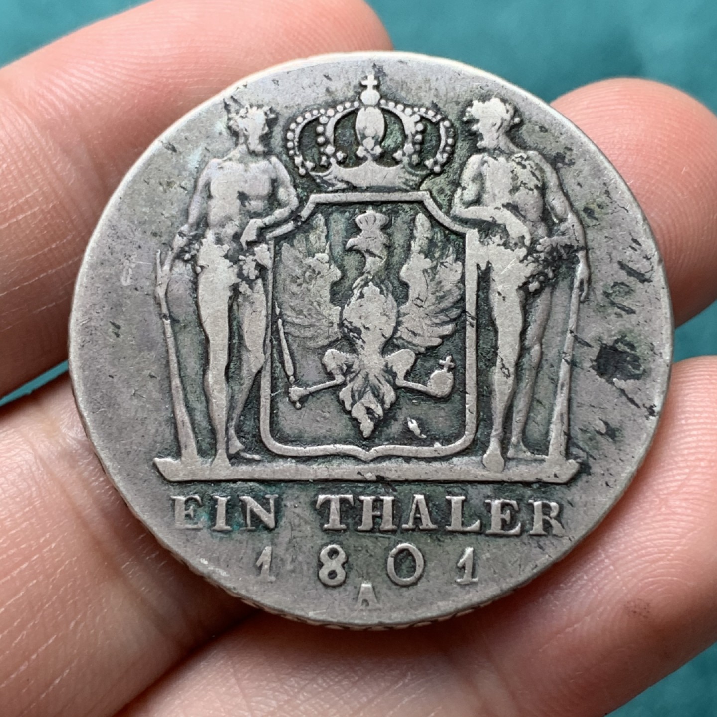 《竞宝斋》第167场-周日，周一，周四 3场 (全场包邮) 德国普鲁士1801A泰勒大银币 腓特烈威廉三世 野人盾徽