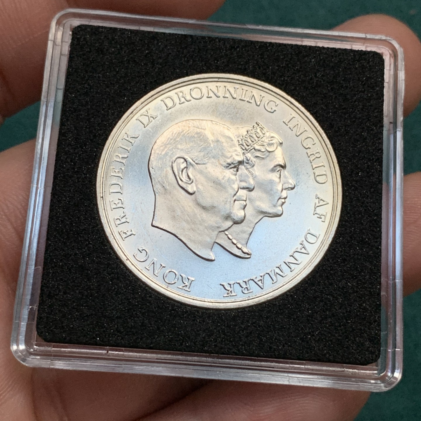 《竞宝斋》第167场-周日，周一，周四 3场 (全场包邮) 1960年 丹麦国王 银婚5克朗银币