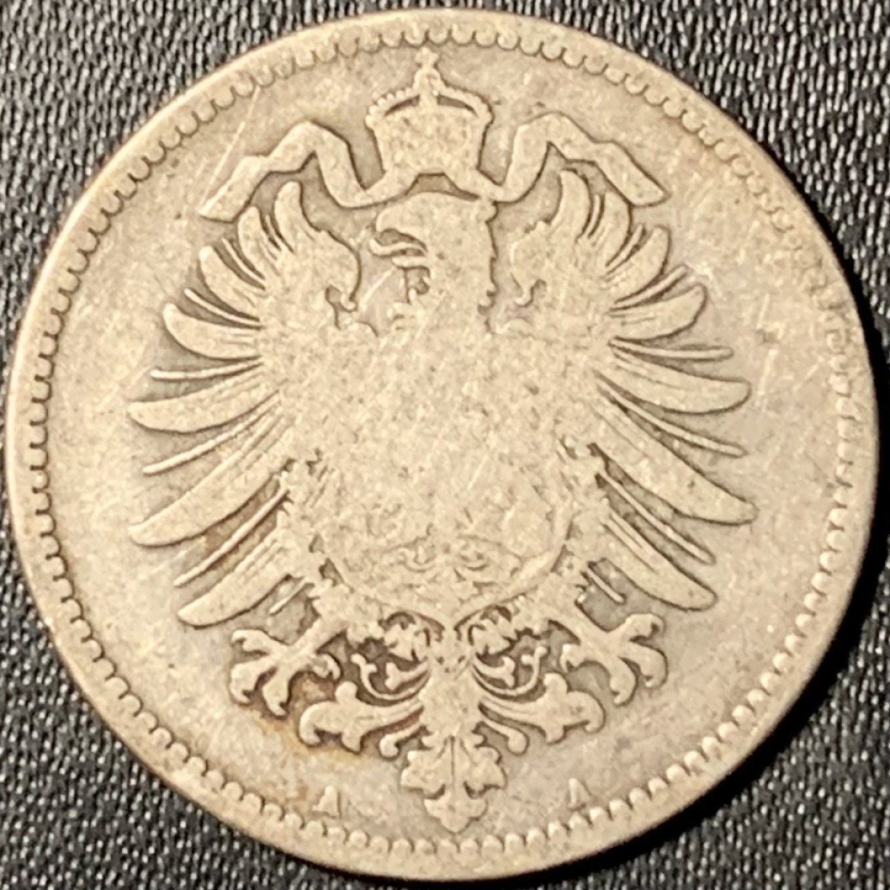 紫瑗钱币——第315期拍卖 德国 1876年 A版 第二帝国 短翅 1马克 5.5克 0.9银