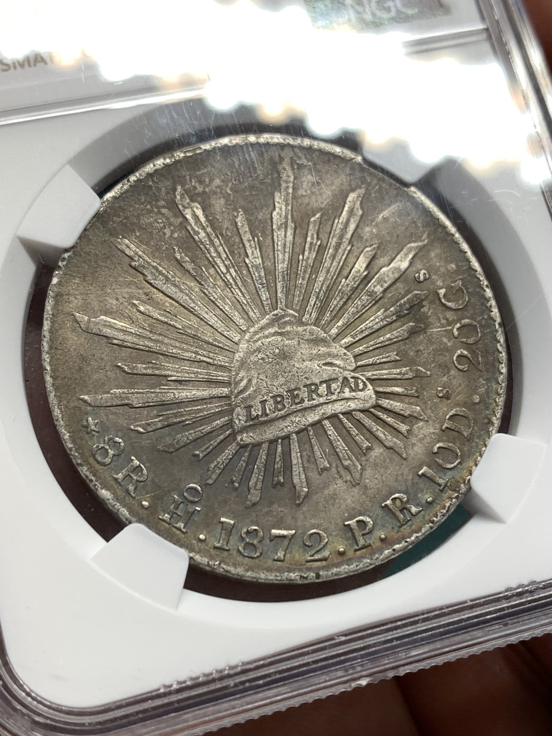 《竞宝斋》第167场-周日，周一，周四 3场 (全场包邮) NGC XF 墨西哥 1872HO PR 少见版本  8R 花边 鹰洋 大银币