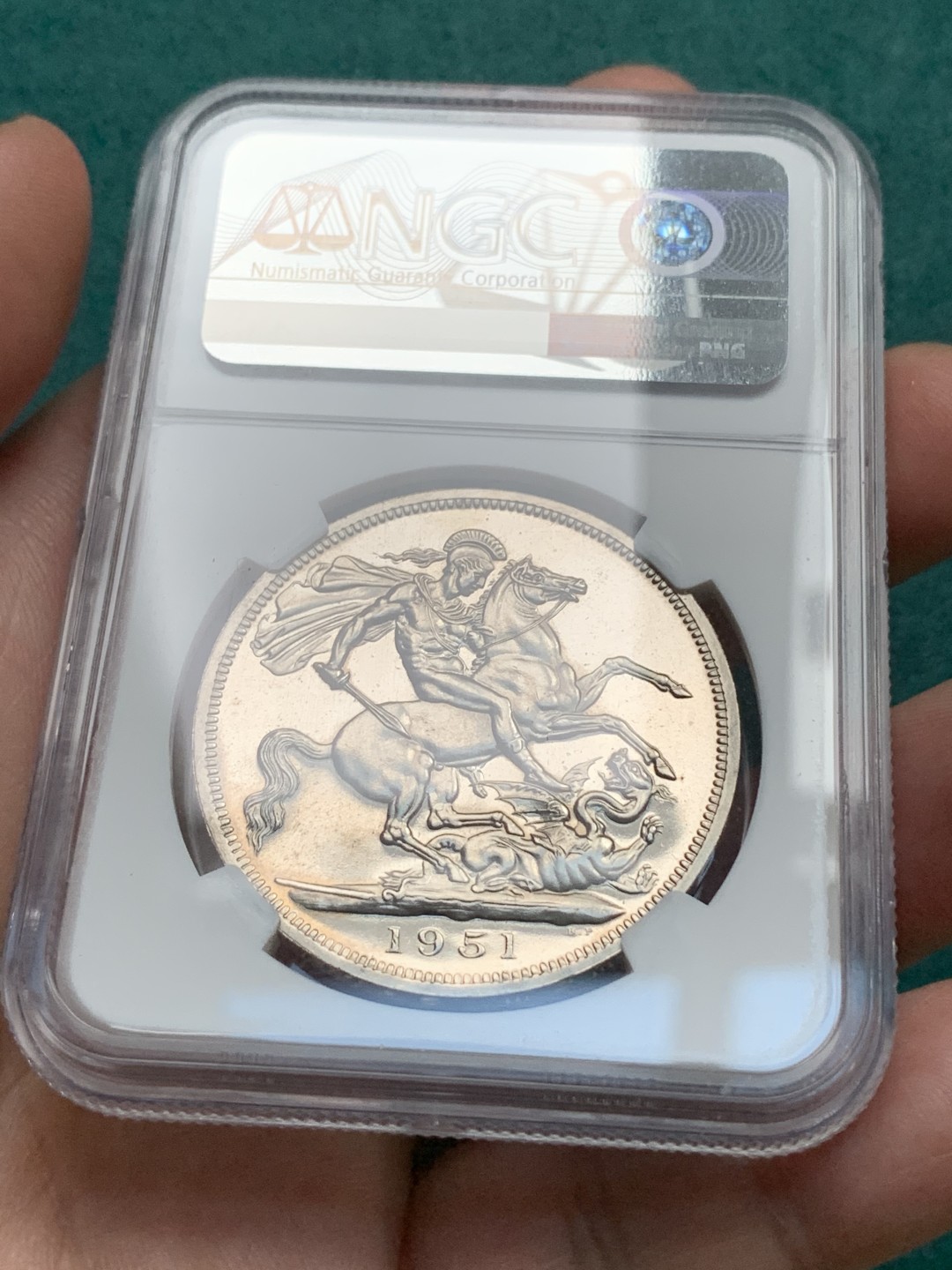 《竞宝斋》第167场-周日，周一，周四 3场 (全场包邮) NGC-PL64 英国乔六镍马剑 十分精美的马剑 盒证齐全