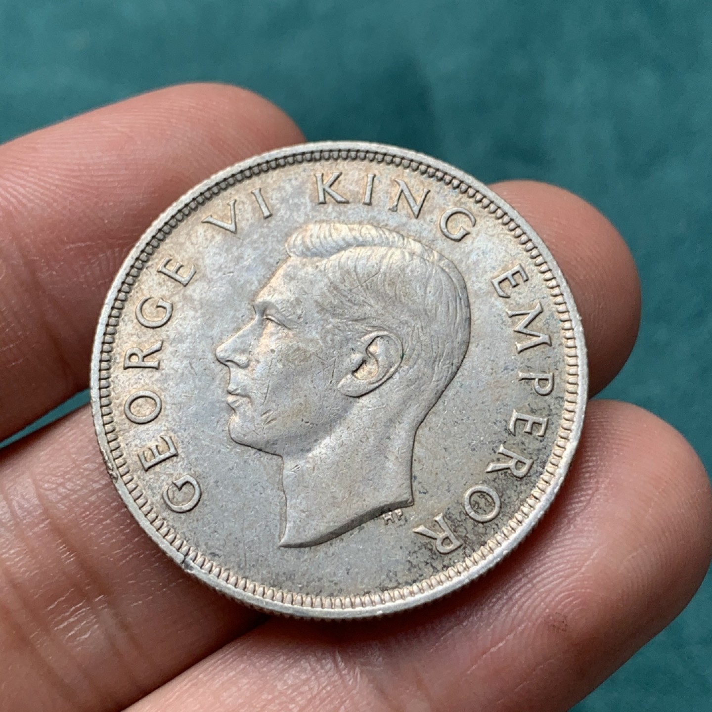 《竞宝斋》第167场-周日，周一，周四 3场 (全场包邮) 新西兰1940年半克朗银币 新西兰建立百年纪念 乔治六世