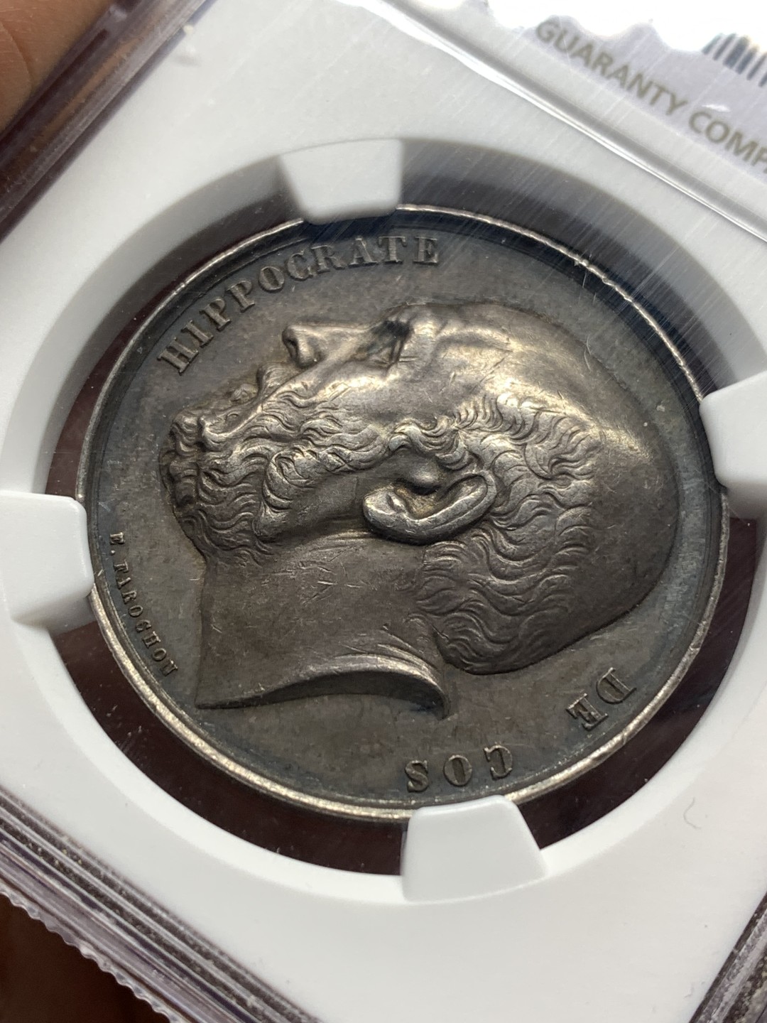 《竞宝斋》第167场-周日，周一，周四 3场 (全场包邮) NGC MS61 法国 第三帝国 巴黎医生 银质圆形代币 深彩包浆 难得品种