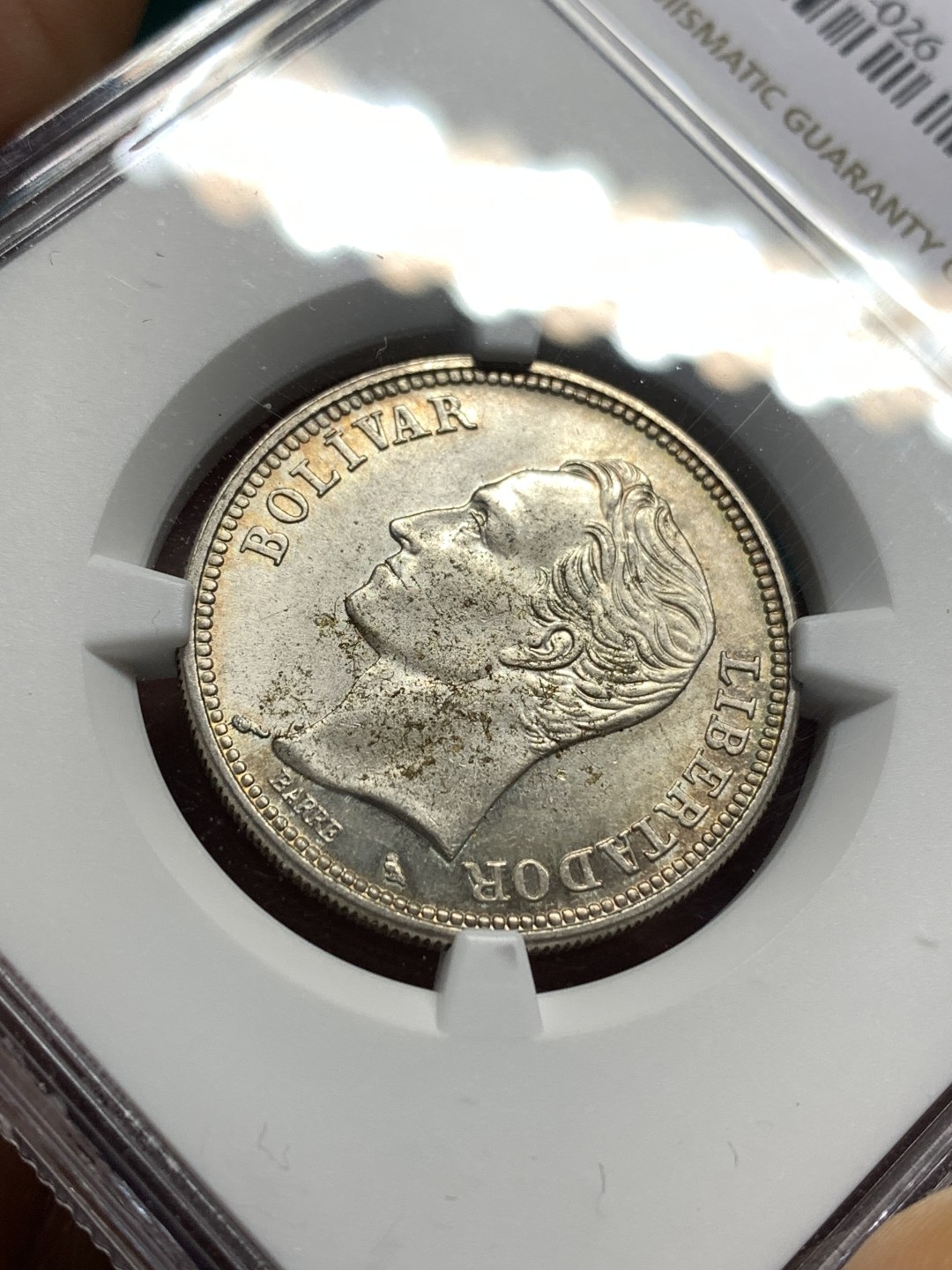 《竞宝斋》第167场-周日，周一，周四 3场 (全场包邮) NGC MS63 委内瑞拉 1960年 2玻利瓦尔 银币 高分好状态