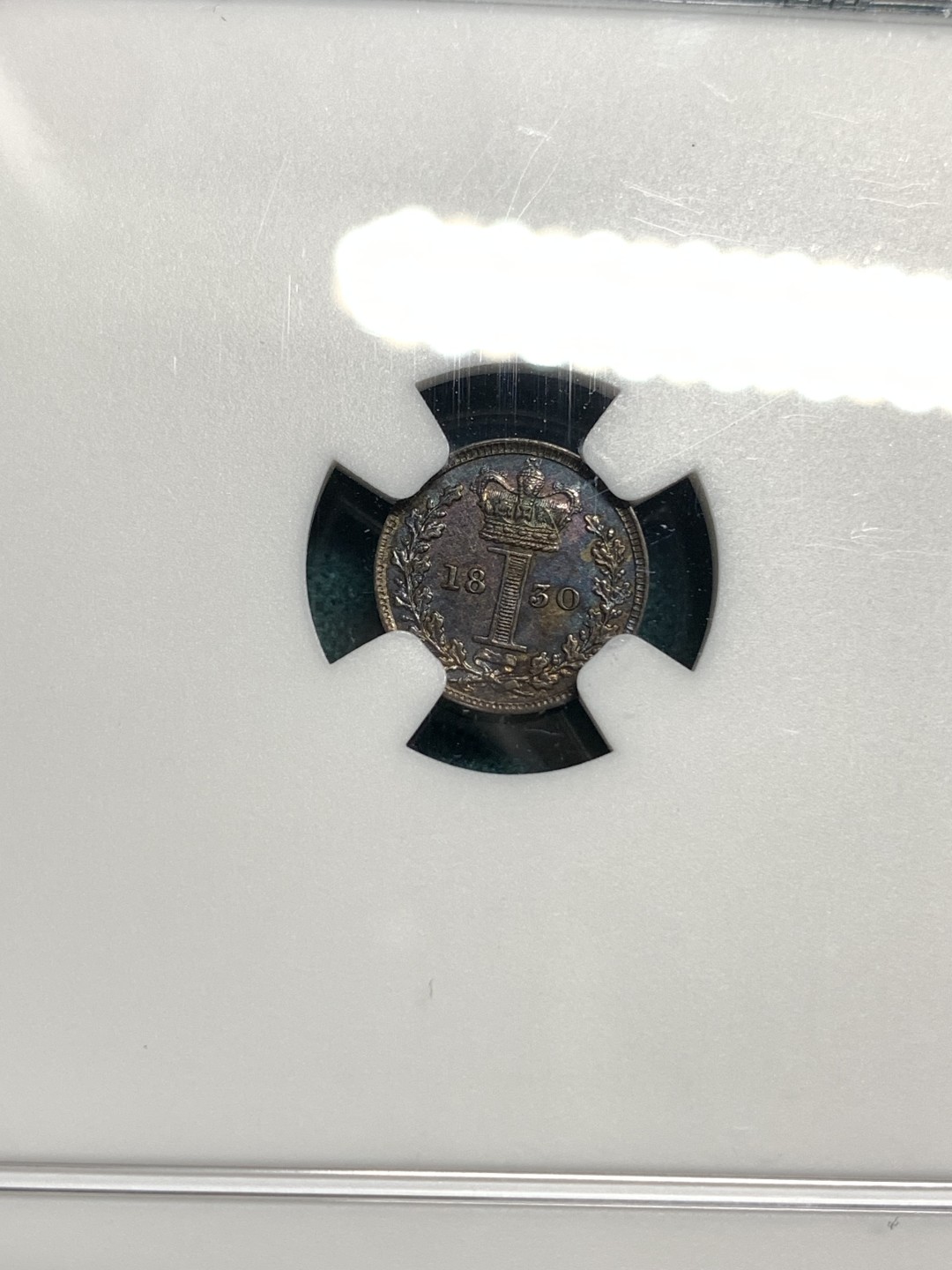 《竞宝斋》第167场-周日，周一，周四 3场 (全场包邮) NGC AU58-MS61 英国 1830年 乔治四世 濯足节银币 通体欧洲五彩包浆 低评状态 乔四在位仅9年 发行量比后面的濯足币少很多 全套有分不容易 参考2018年外拍一套状态稍逊的裸币成交432美元