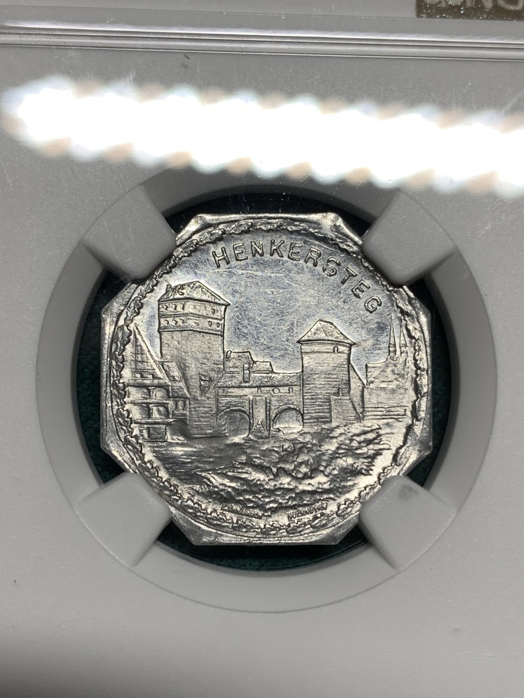 《竞宝斋》第167场-周日，周一，周四 3场 (全场包邮) NGC-MS62 1920 德国紧急状态时期纽伦堡代币 景观不错