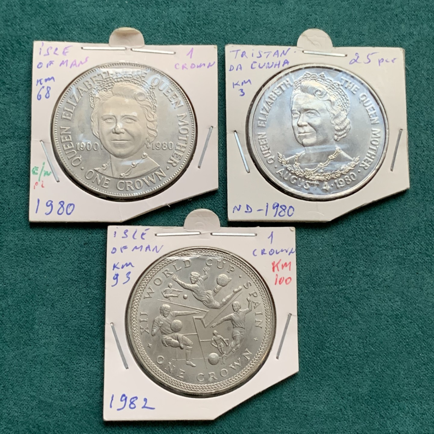 《竞宝斋》第167场-周日，周一，周四 3场 (全场包邮) 英国及英属 克朗型 纪念币一组3枚