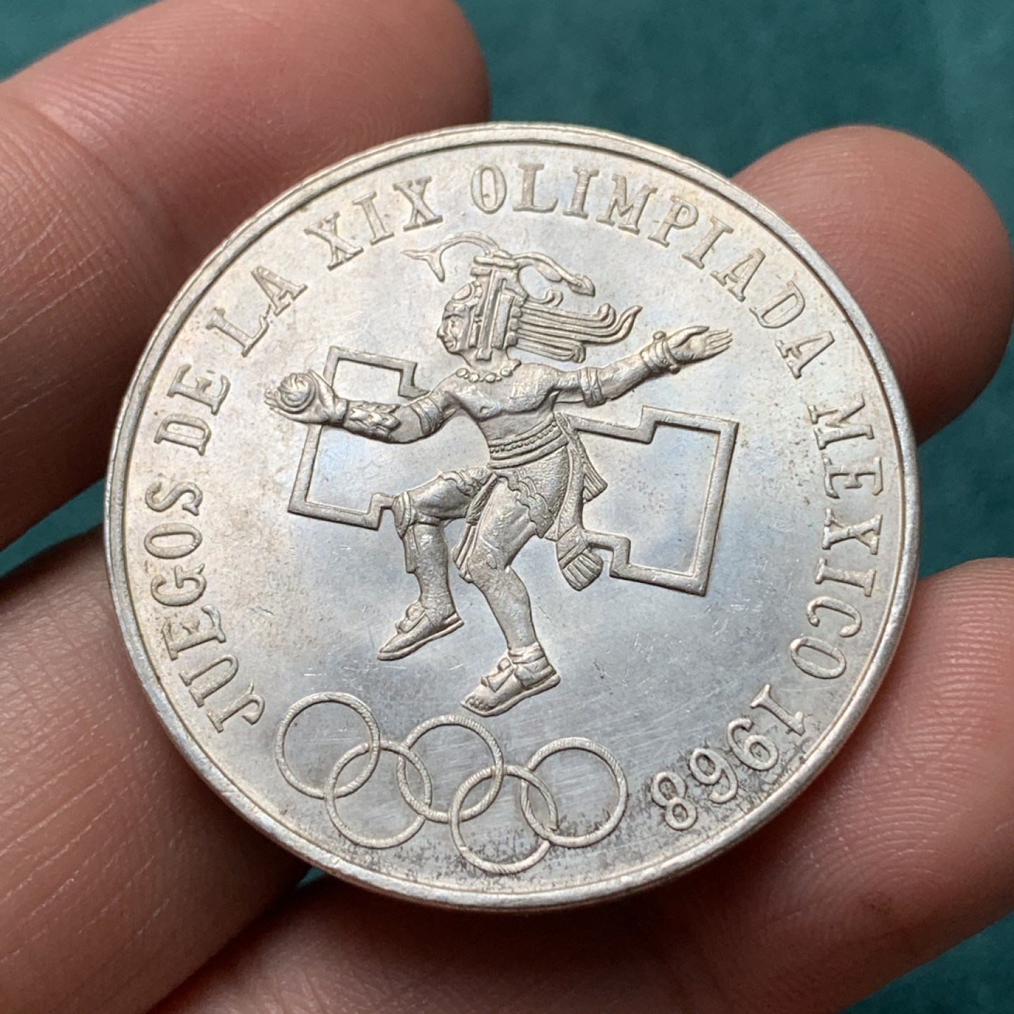 《竞宝斋》第167场-周日，周一，周四 3场 (全场包邮) 墨西哥1968年奥运会25比索大银币 22.5克72%银