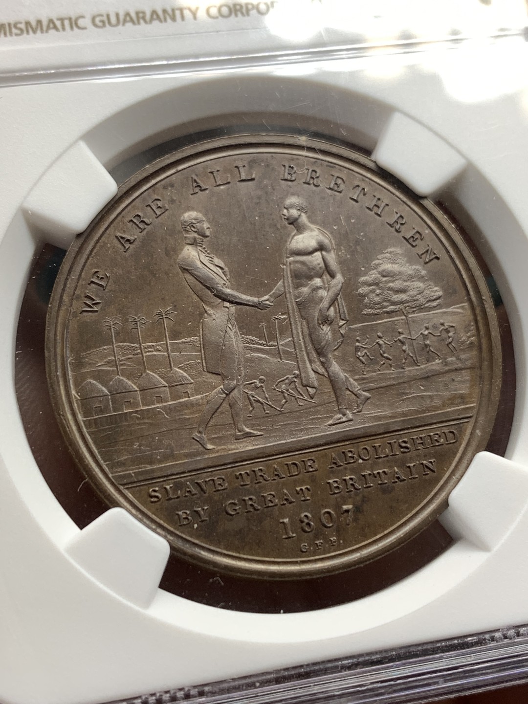 《竞宝斋》第167场-周日，周一，周四 3场 (全场包邮) NGC-PF63BN 塞拉利昂1814年 废奴便士 精制罕见