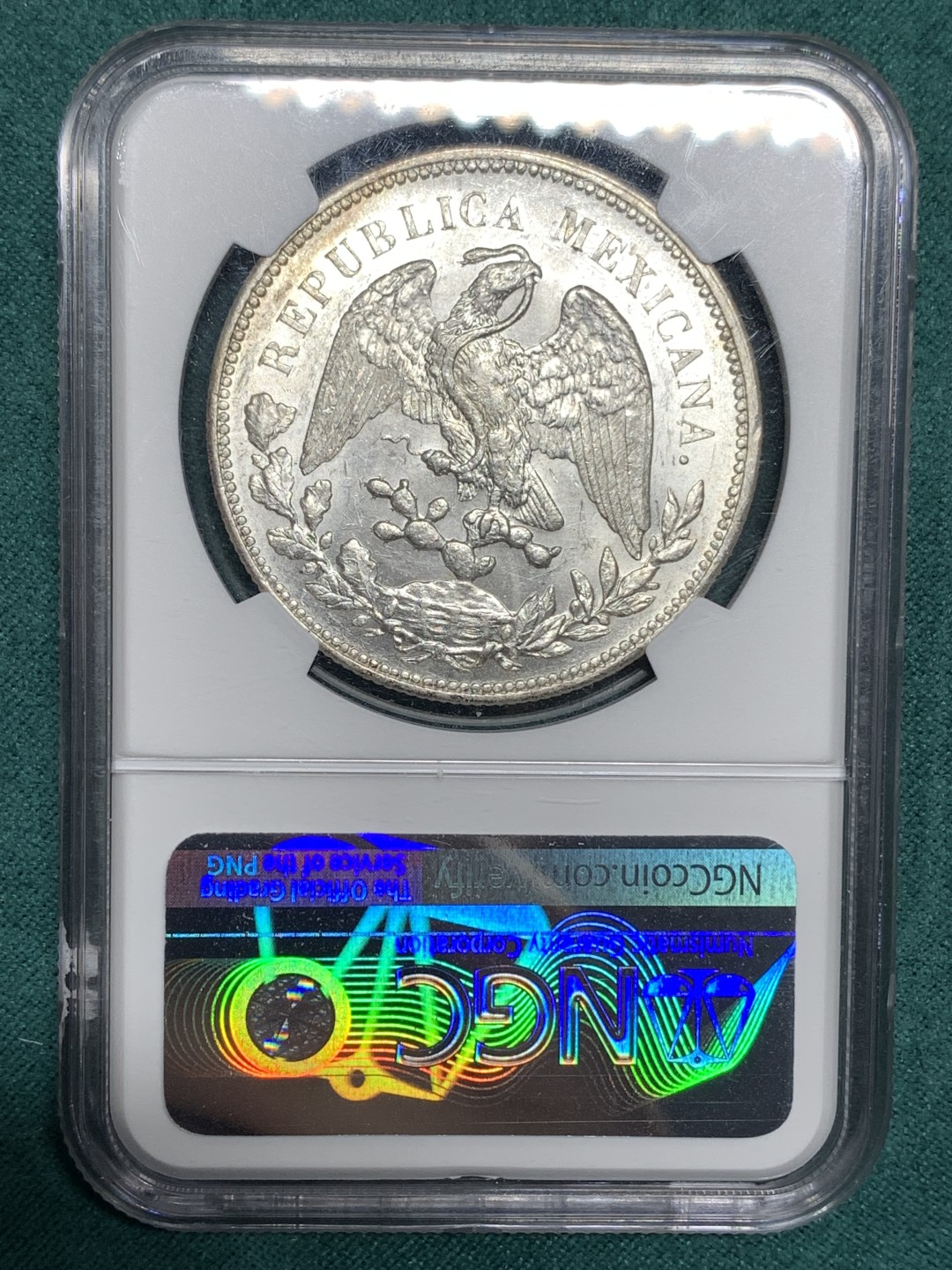 《竞宝斋》第167场-周日，周一，周四 3场 (全场包邮) NGC-MS62 墨西哥 1908 MO GV 直边鹰洋 1比索大银币