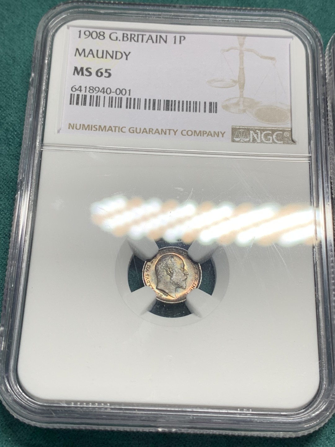 《竞宝斋》第167场-周日，周一，周四 3场 (全场包邮) 1908年 英国濯足银币NGC一套4枚，带原盒。1P MS65，2P MS64，3P MS63，4P MS62