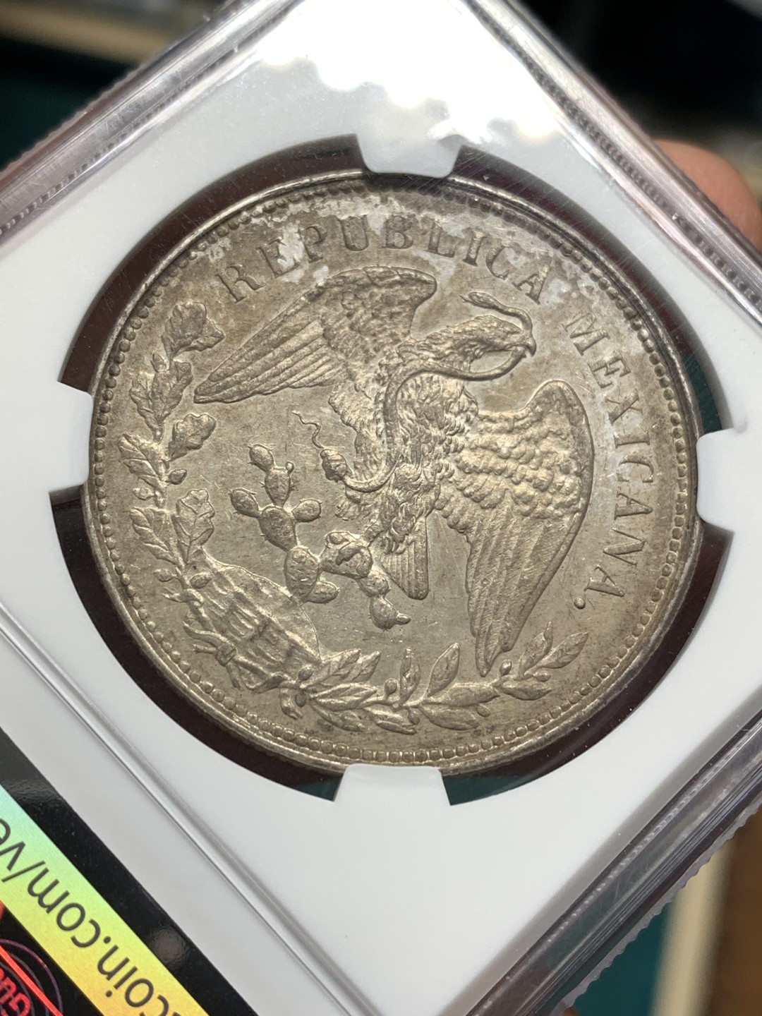 《竞宝斋》第167场-周日，周一，周四 3场 (全场包邮) NGC-MS62 墨西哥 1902MO AM 1比索 直边鹰洋 大银币 深彩包浆 难得