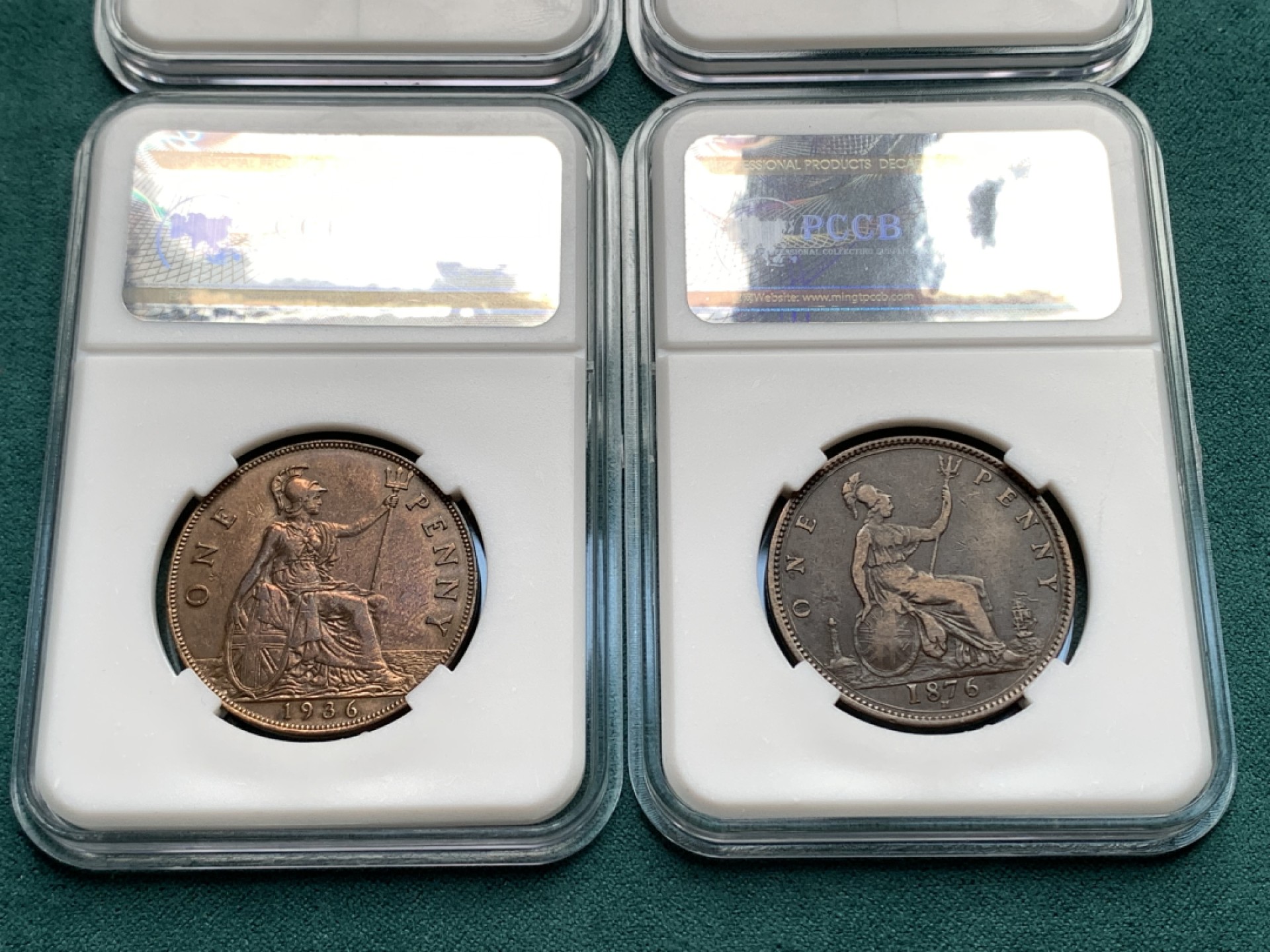 《竞宝斋》第167场-周日，周一，周四 3场 (全场包邮) 英国 铜币4枚一组 2枚1法新铜币 2枚1便士铜币