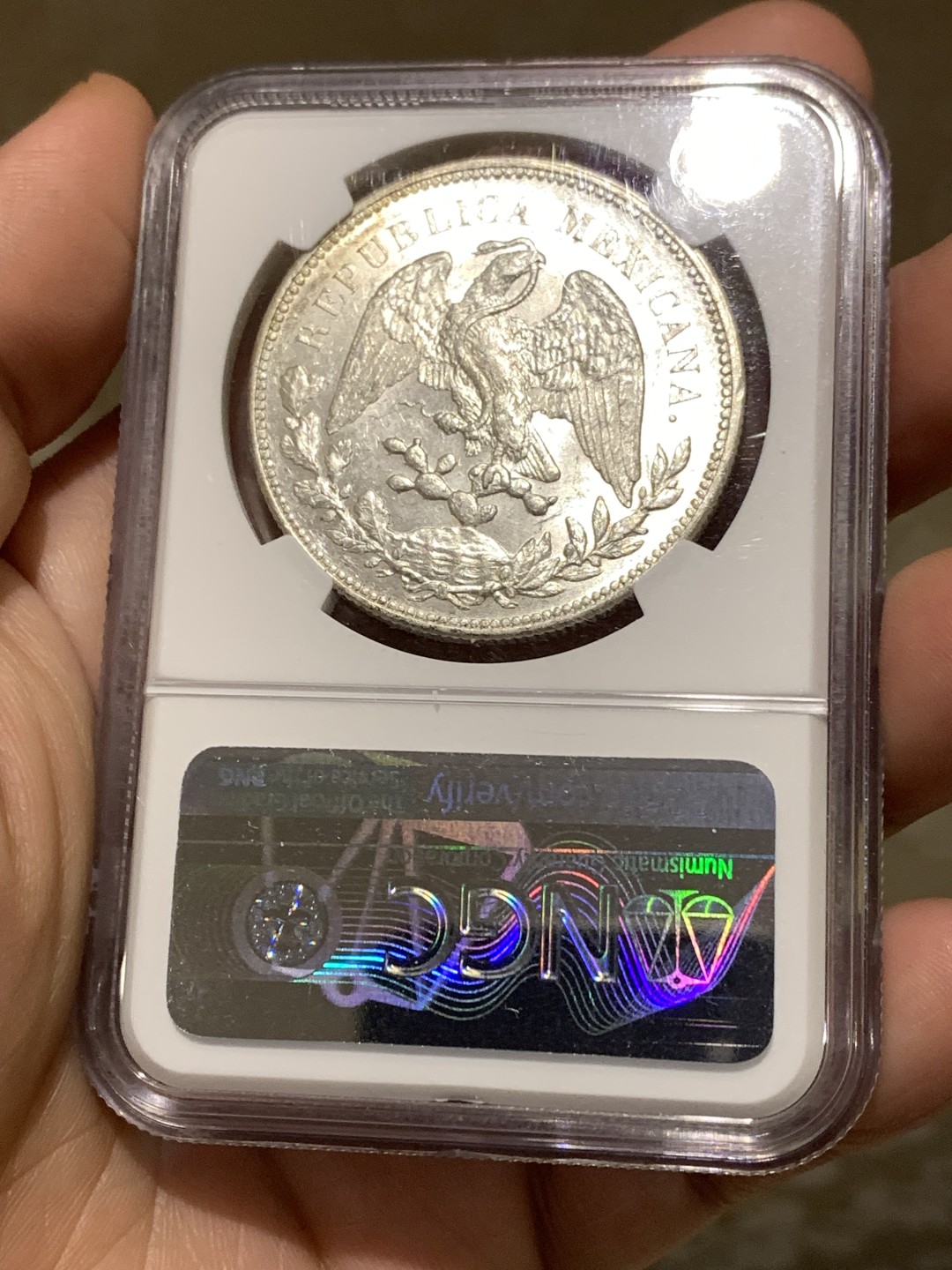 《竞宝斋》第167场-周日，周一，周四 3场 (全场包邮) NGC-MS62 墨西哥 1908 MO GV 直边鹰洋 1比索大银币