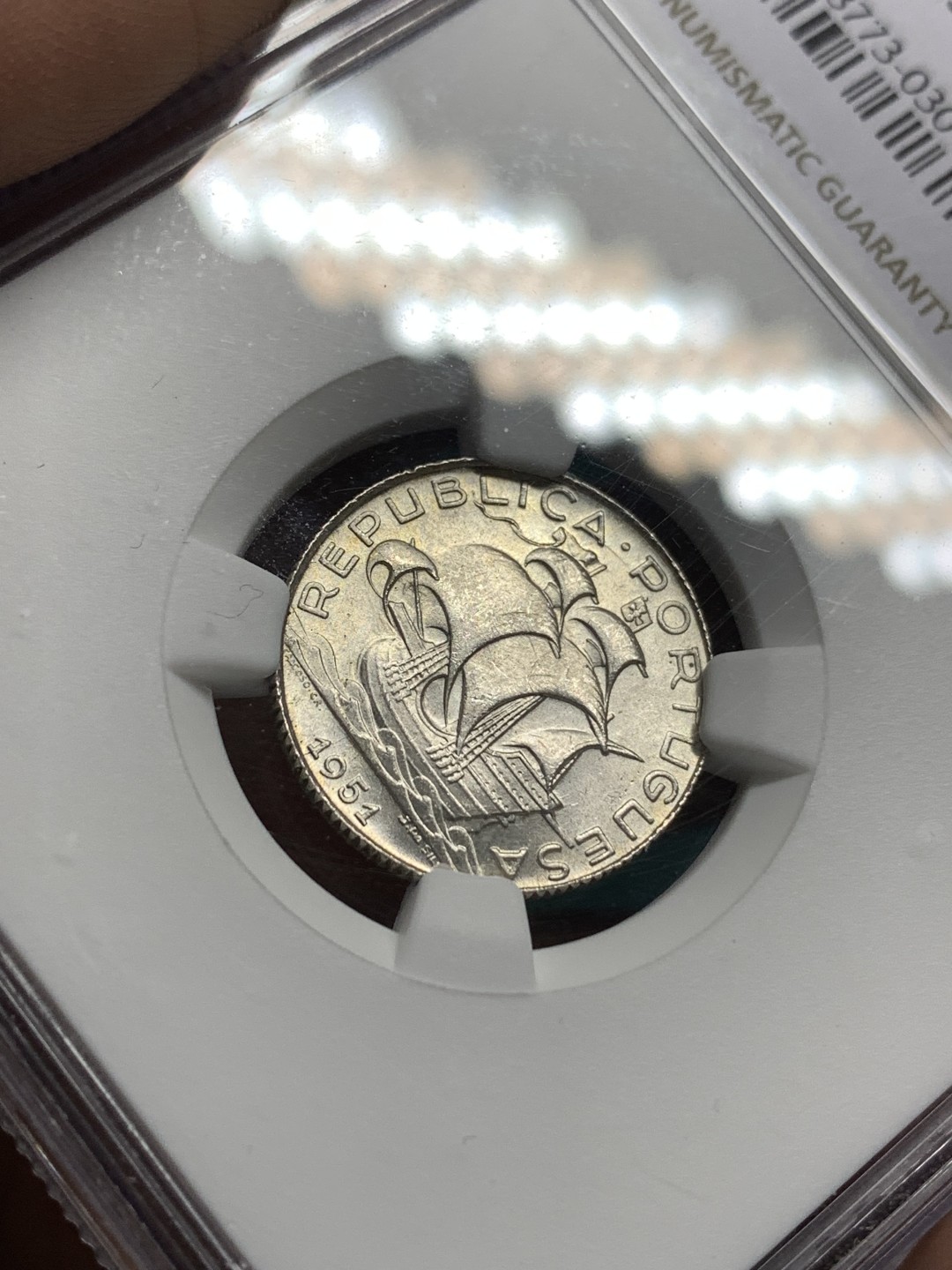 《竞宝斋》第167场-周日，周一，周四 3场 (全场包邮) NGC-MS65 葡萄牙1951年 大帆船2.5埃斯库多银币 可藏了