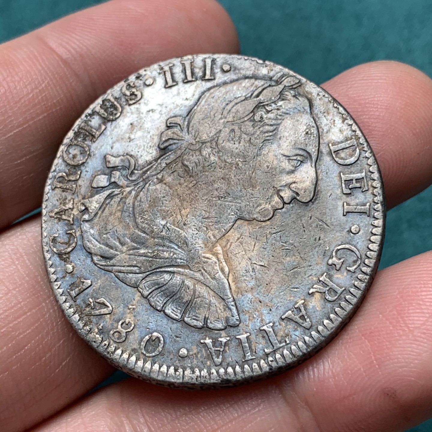 《竞宝斋》第167场-周日，周一，周四 3场 (全场包邮) 1780年卡洛斯三世8R老双柱银币 本洋 戳非常少 味道不错