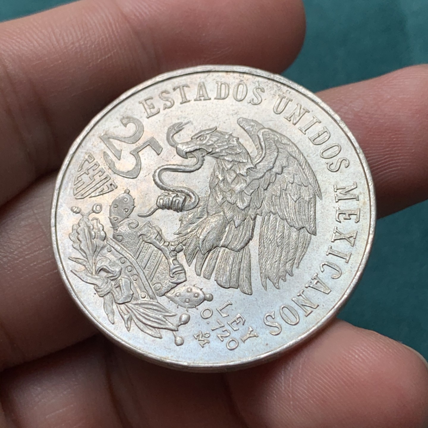 《竞宝斋》第167场-周日，周一，周四 3场 (全场包邮) 墨西哥1968年奥运会25比索大银币 22.5克72%银