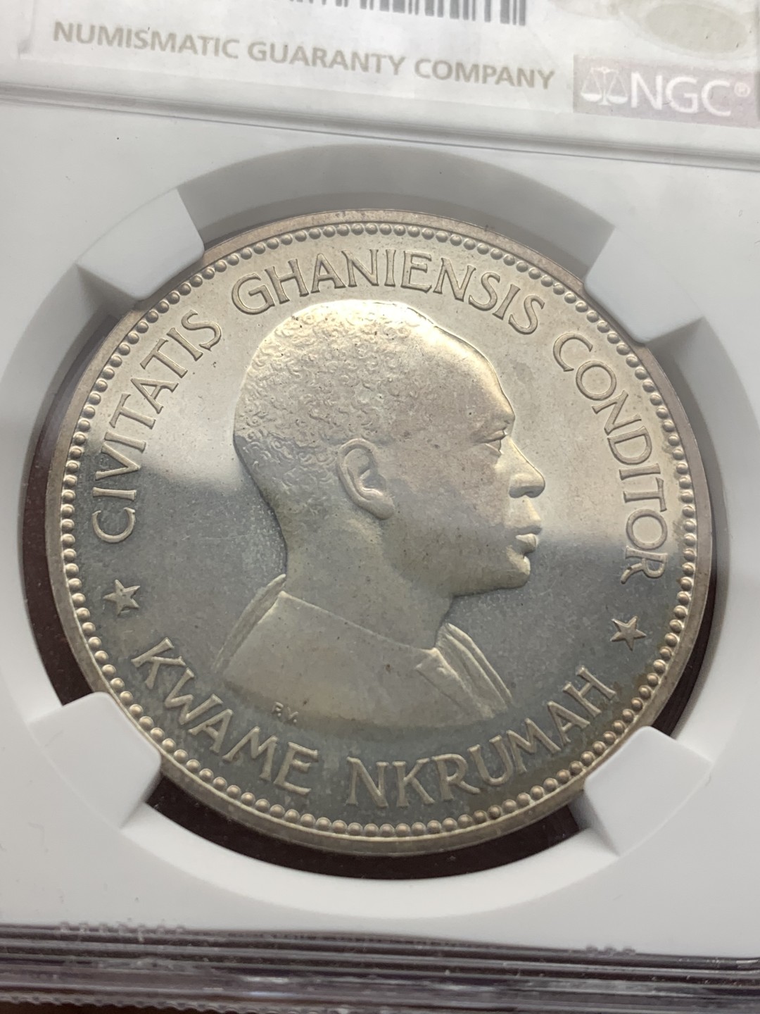 《竞宝斋》第167场-周日，周一，周四 3场 (全场包邮) NGC-PF64 加纳1958年10先令早期年份精制币 非常少见