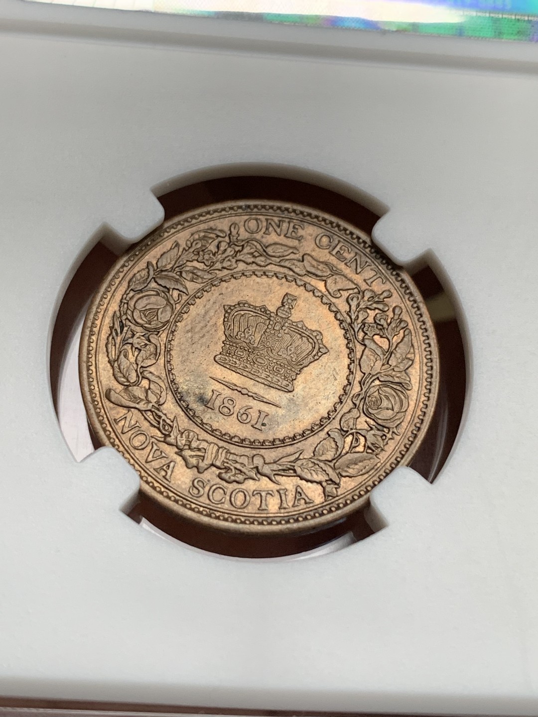 《竞宝斋》第167场-周日，周一，周四 3场 (全场包邮) 加拿大 1861年 维多利亚 新斯科舍 1分铜币 少见品种